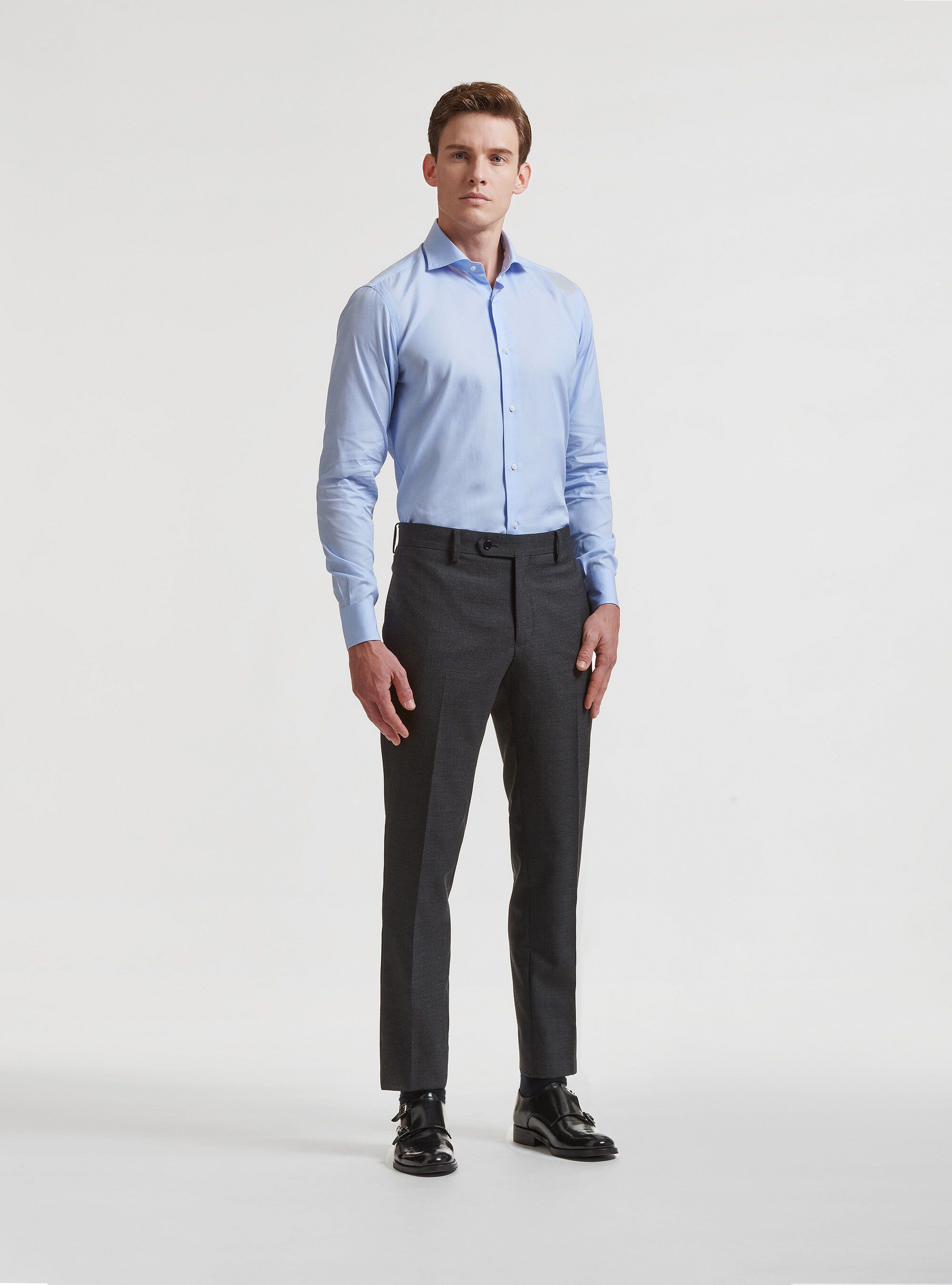 Anzughose aus reiner Wolle Vitale Barberis Canonico, ASFALTO 0115C