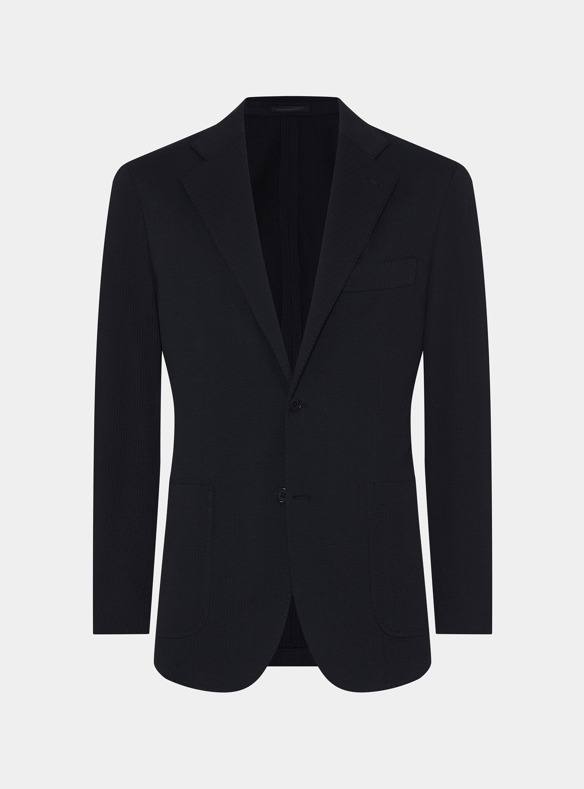 Technical cotton stretch blazer, NAVY BLUE