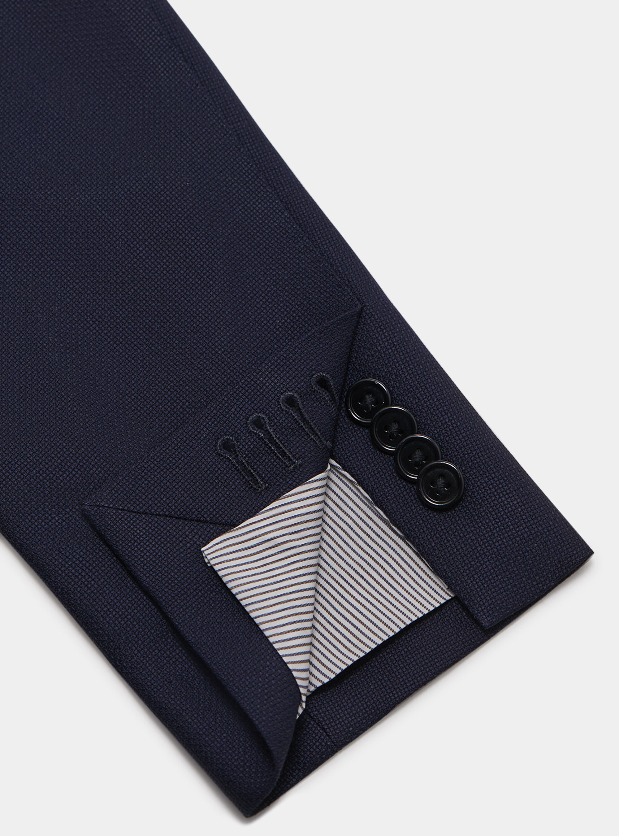 Giacca in pura lana hopsack, BLU NAVY