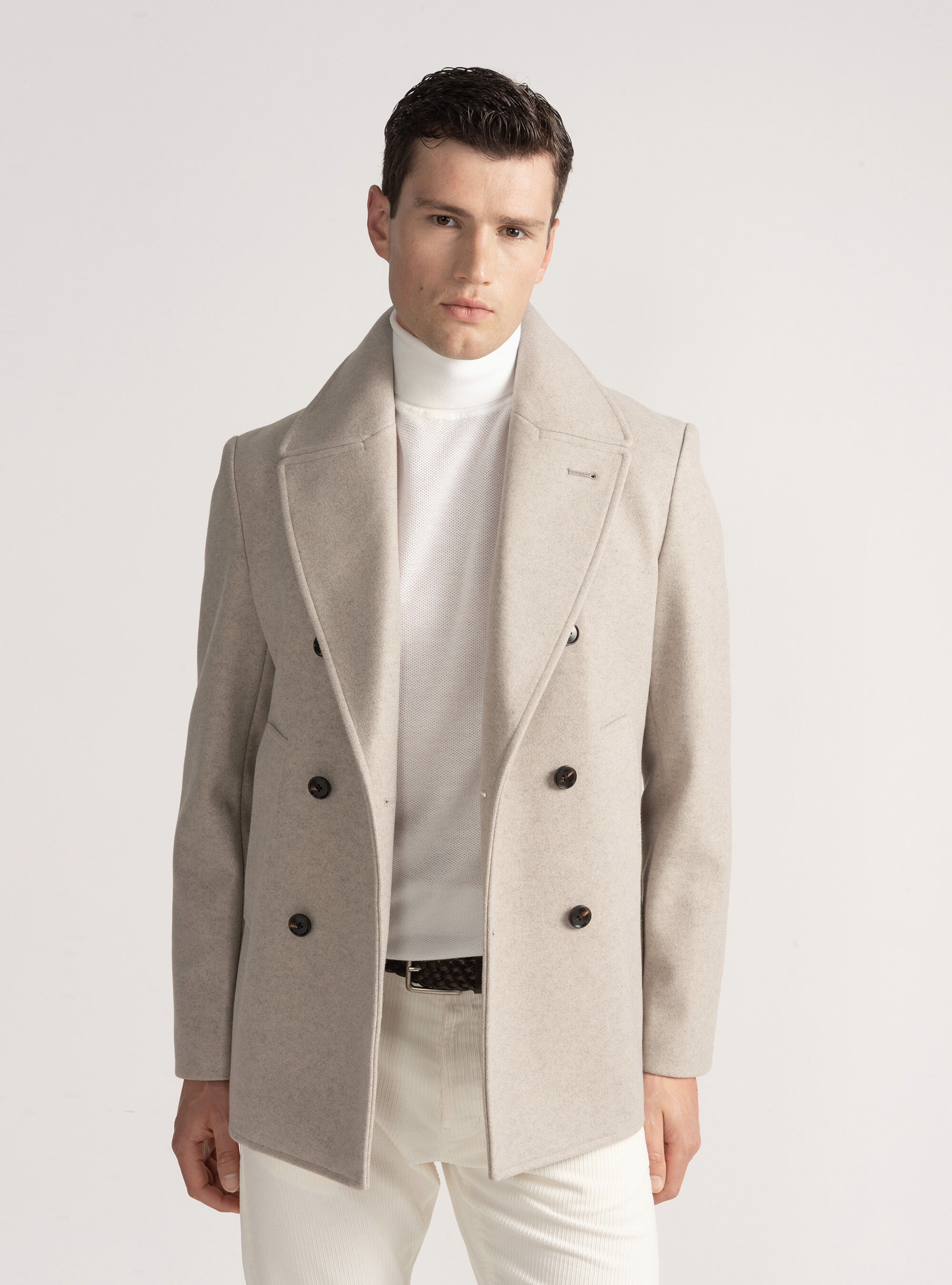 Solid-coloured peacoat