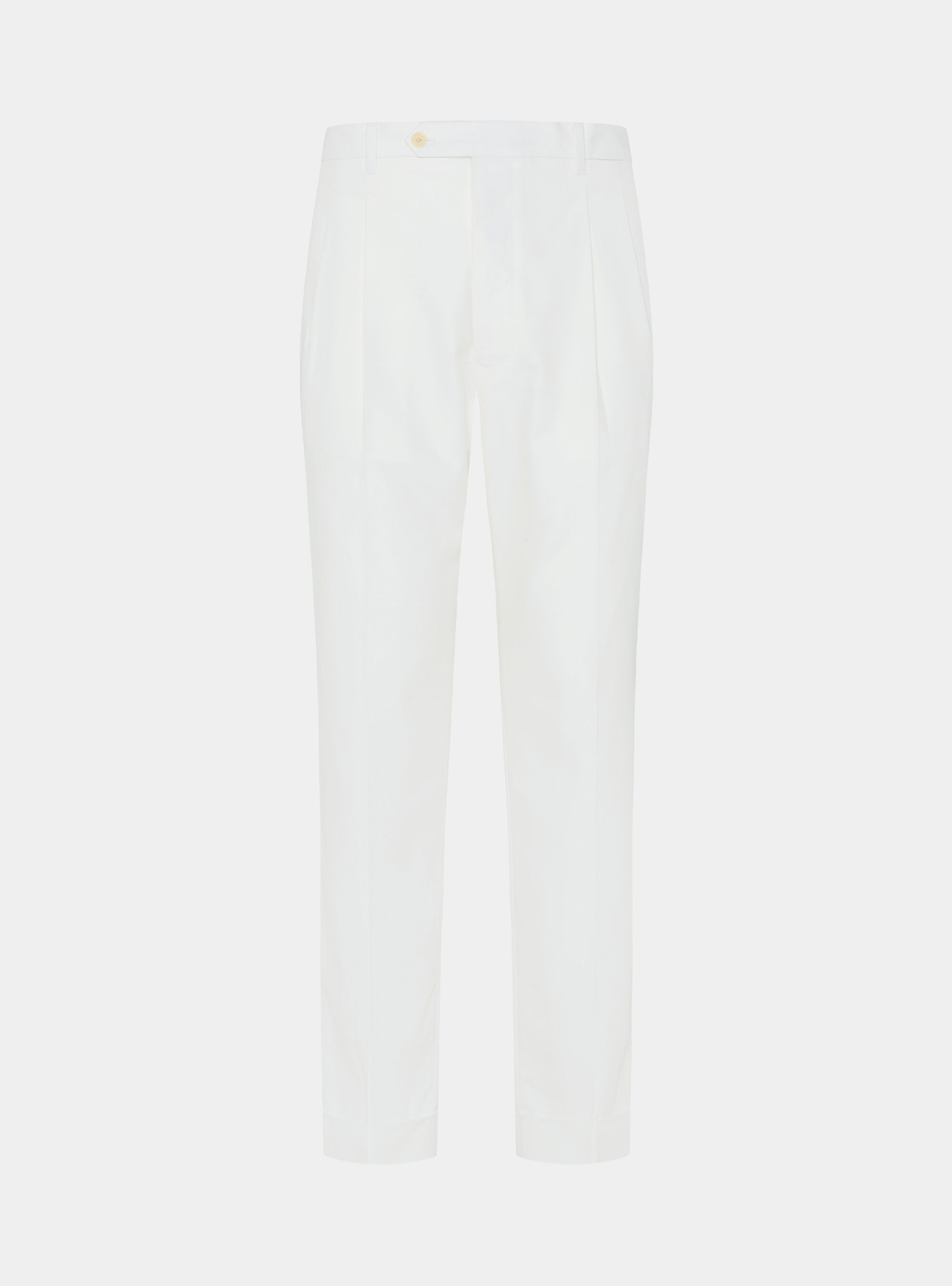 Cotton-blend pleated trousers, WHITE