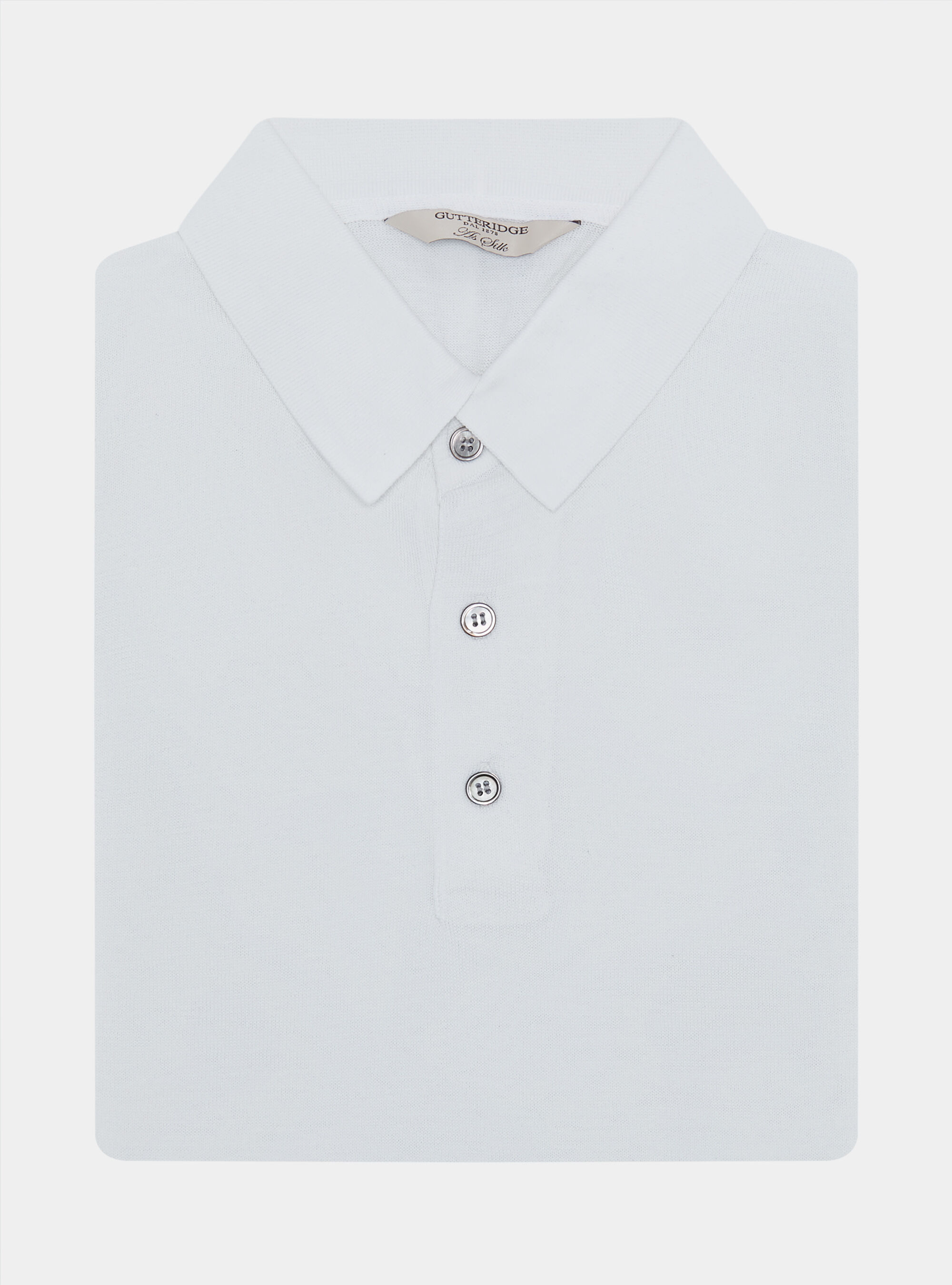 Cotton and silk polo shirt, WHITE