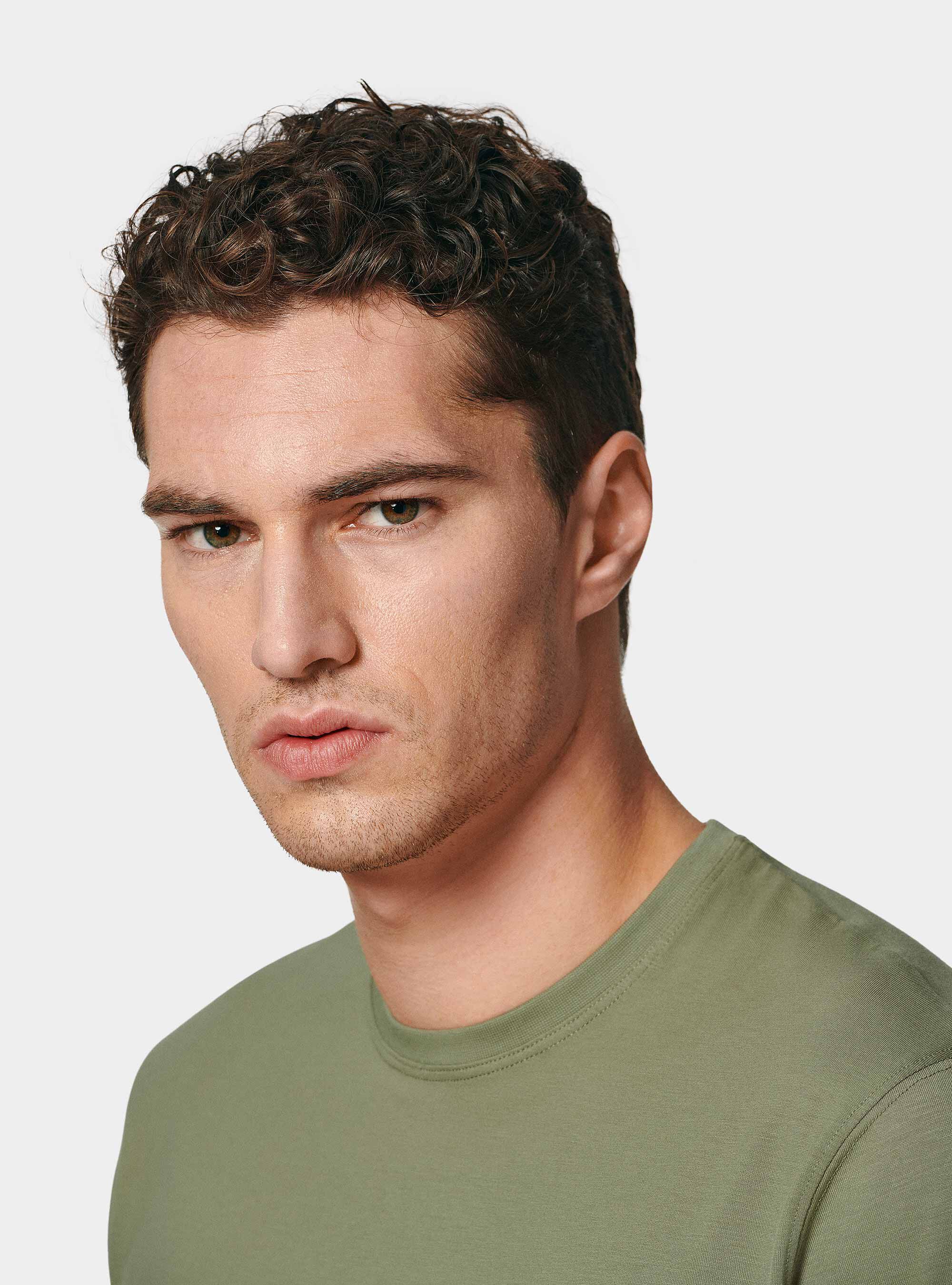 Half-sleeve T-shirt in Supima cotton, SALVIA 0602C