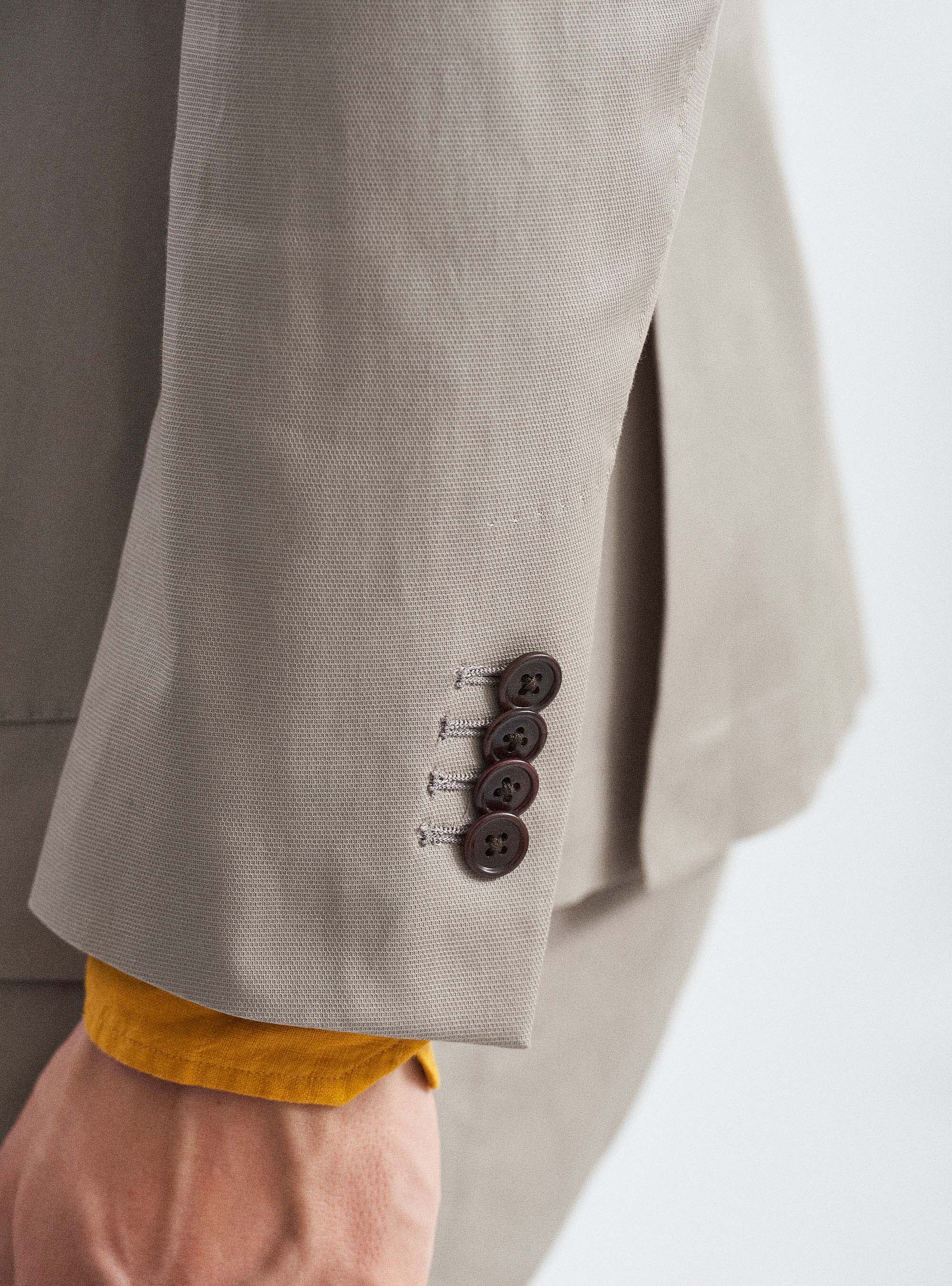 Veste de costume en coton stretch blind&eacute;, BOUE