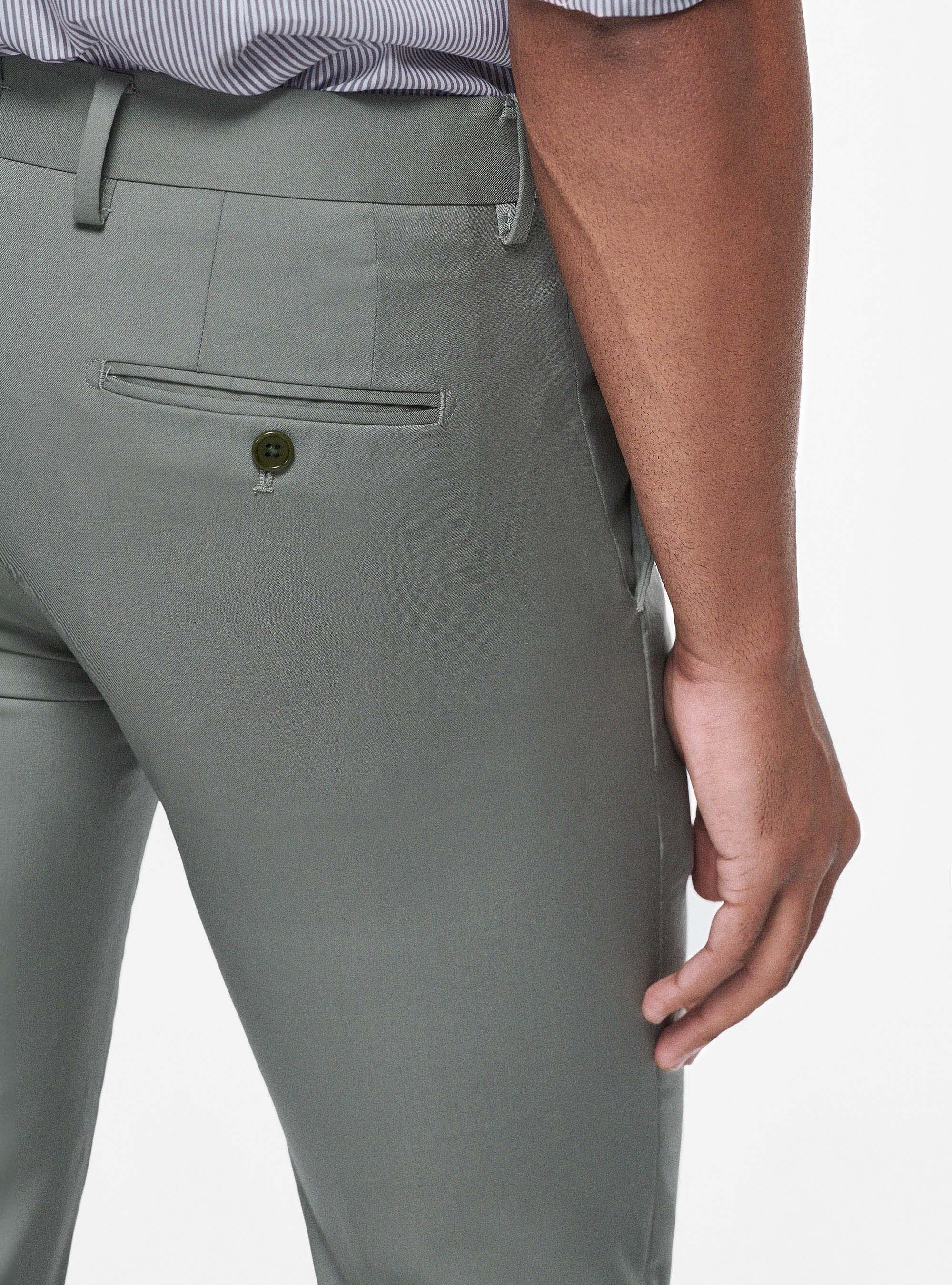 Trousers in pure 110's superfine wool, SALVIA 0602C
