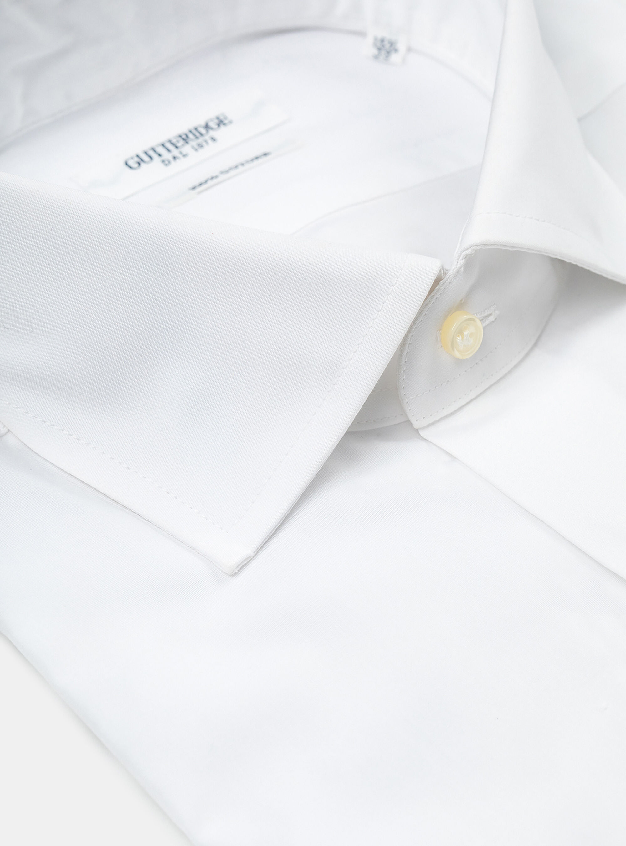 Fil a fil cotton French collar shirt, WHITE