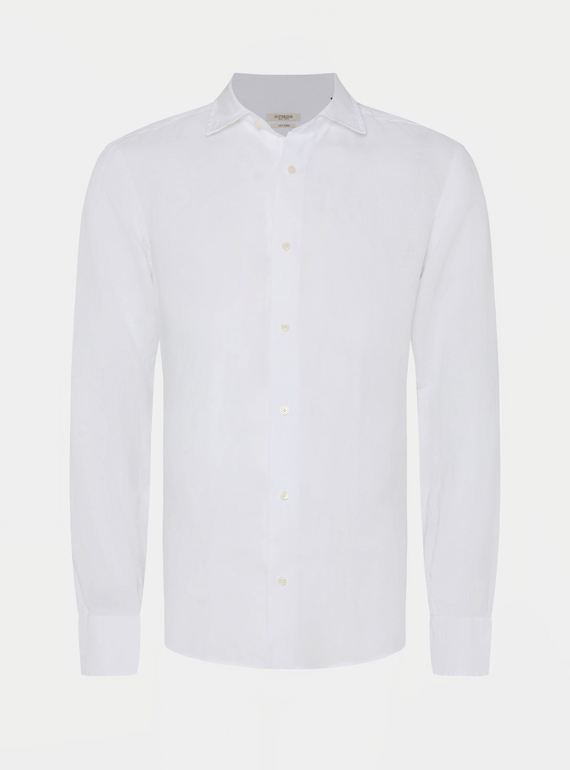 Camisa de lino puro, BLANCO