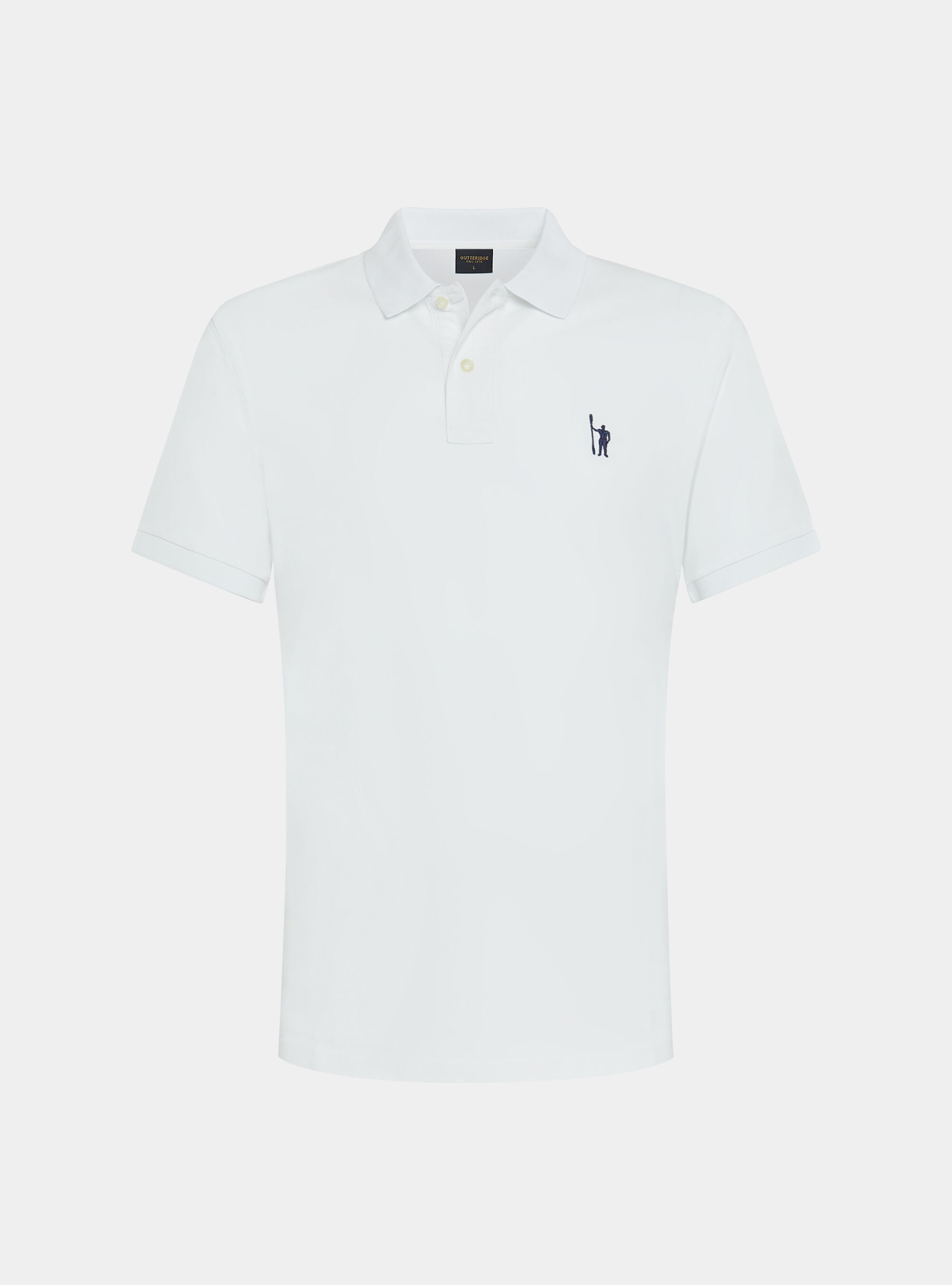 Polo in piquet con ricamo, BIANCO