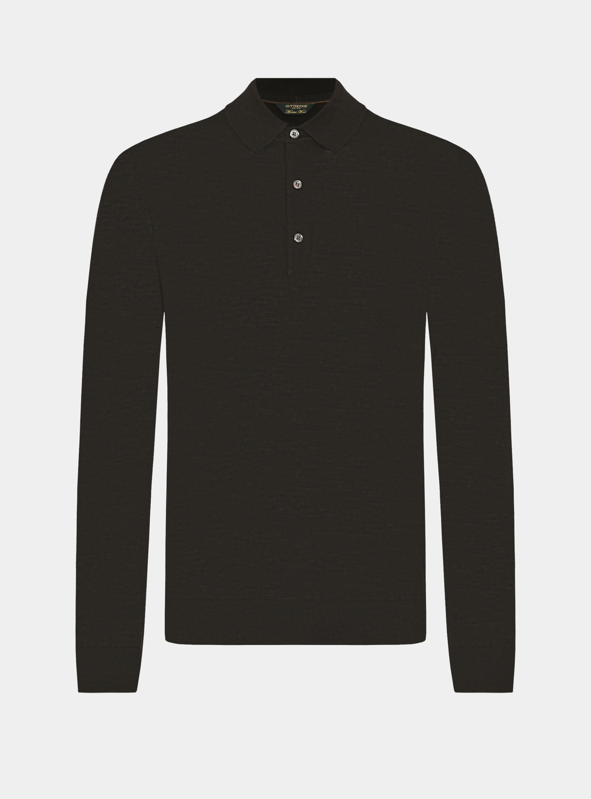 Polo de lana merina extrafina, MARRON