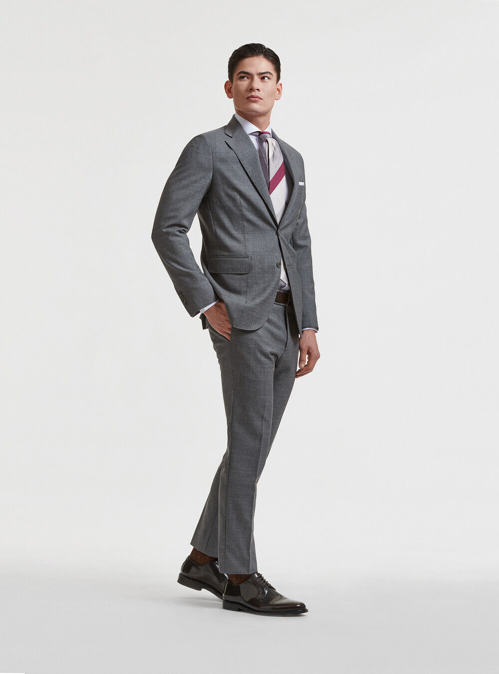 Americana de traje de pura lana Vitale Barberis Canonico, GRIS MARENGO