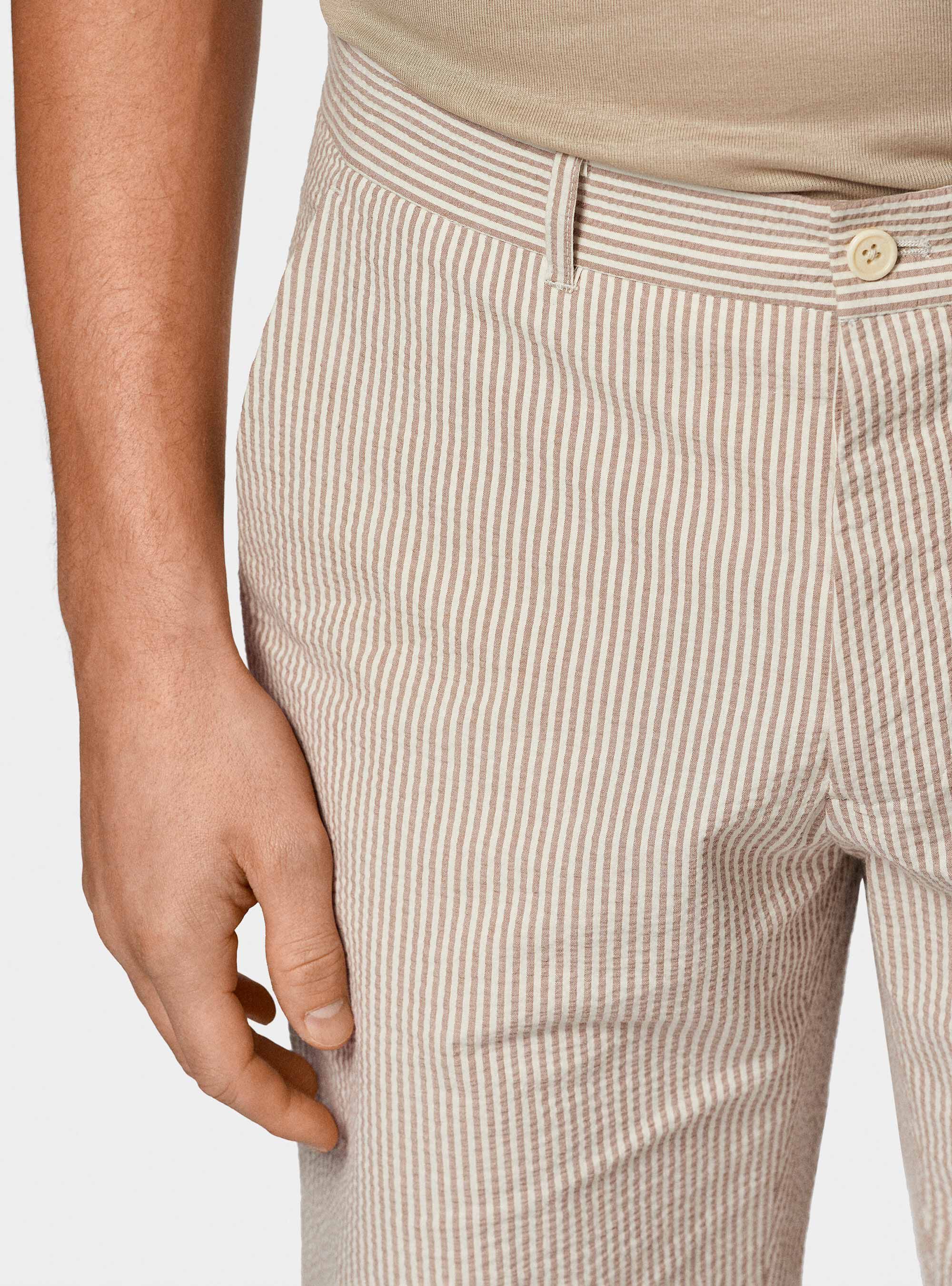 Bermudas de algod&oacute;n seersucker el&aacute;stico, ARENA