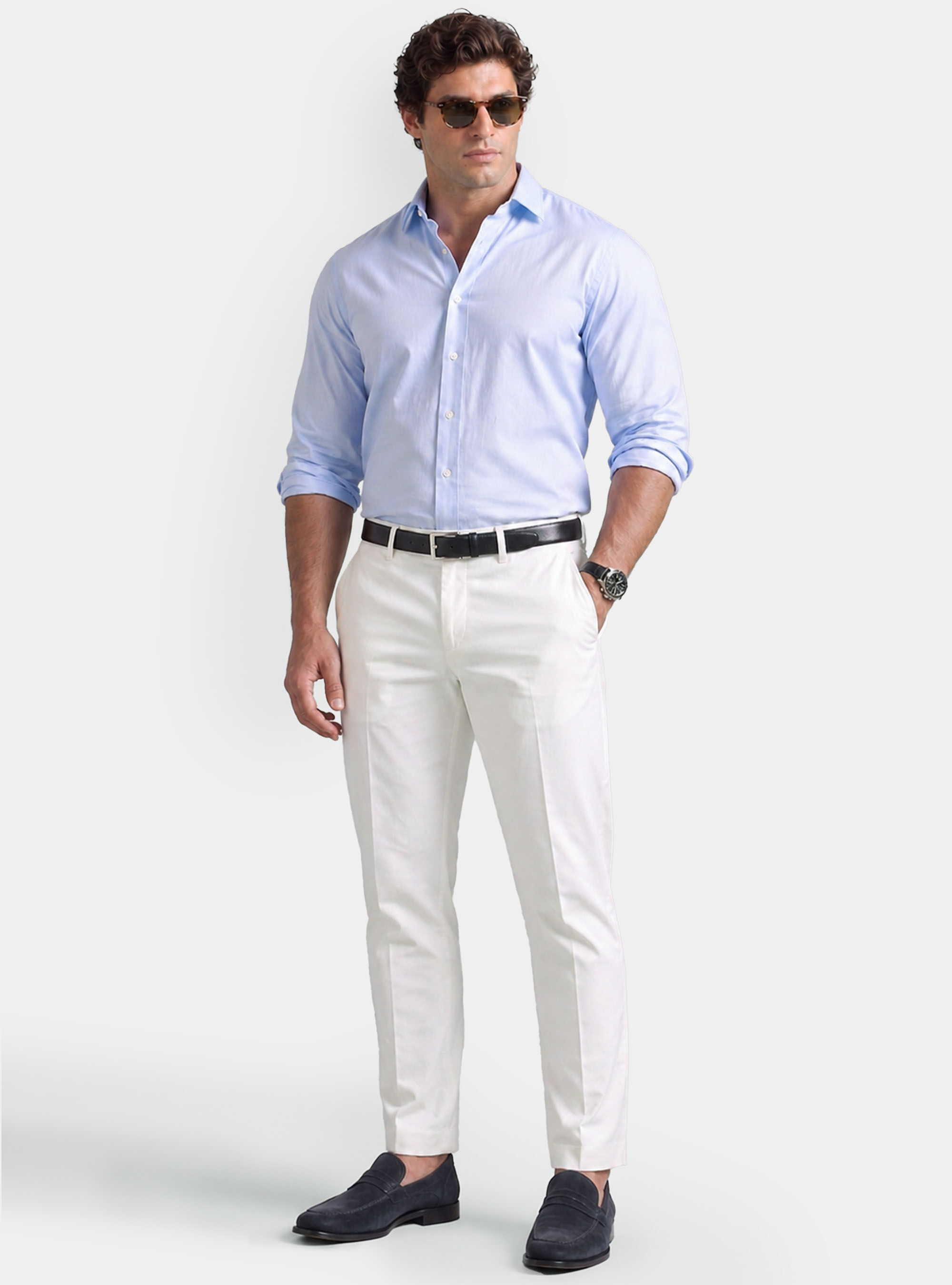 Custom-fit cotton poplin shirt