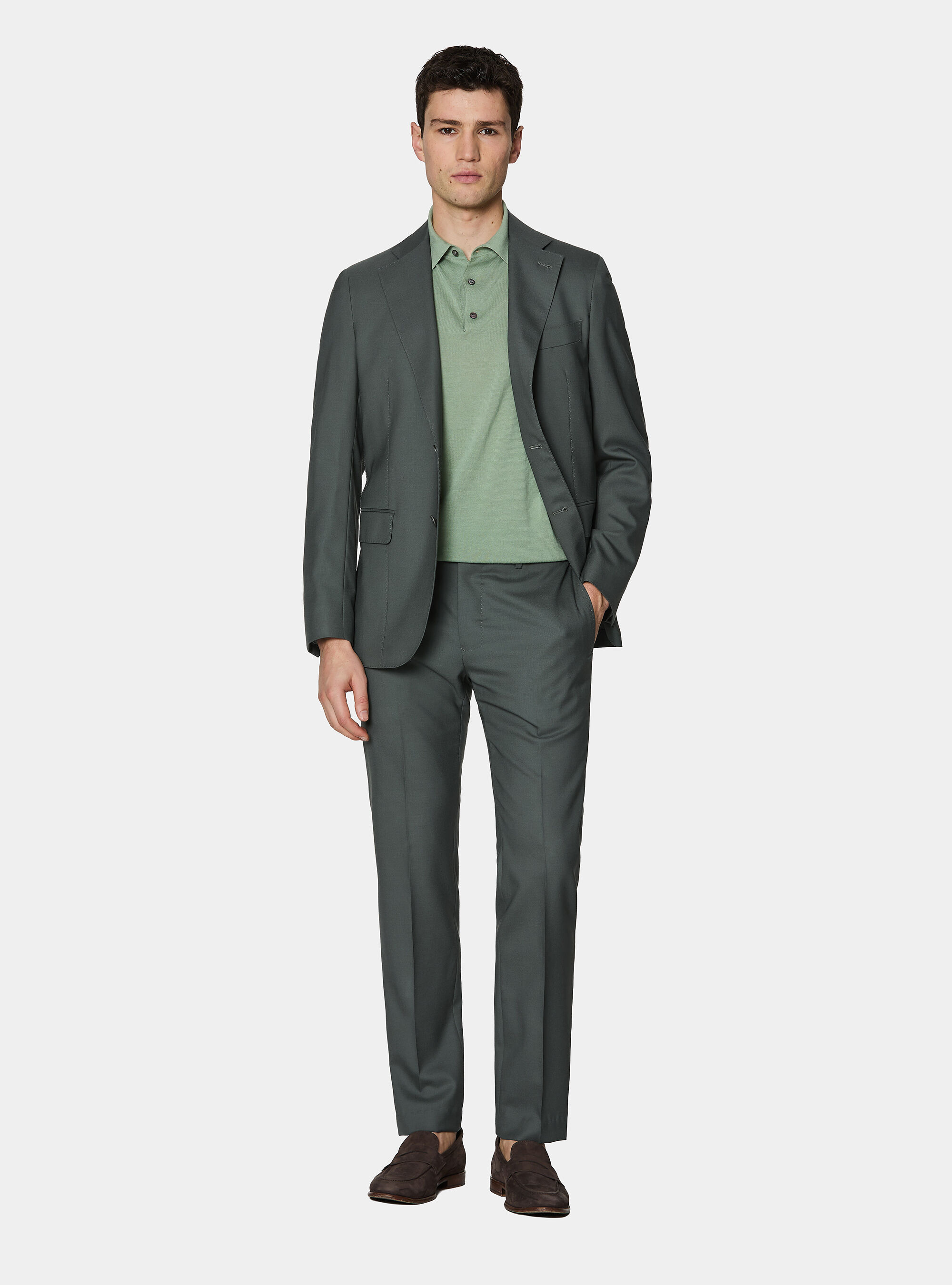 Vitale Barberis Canonico sage wool suit