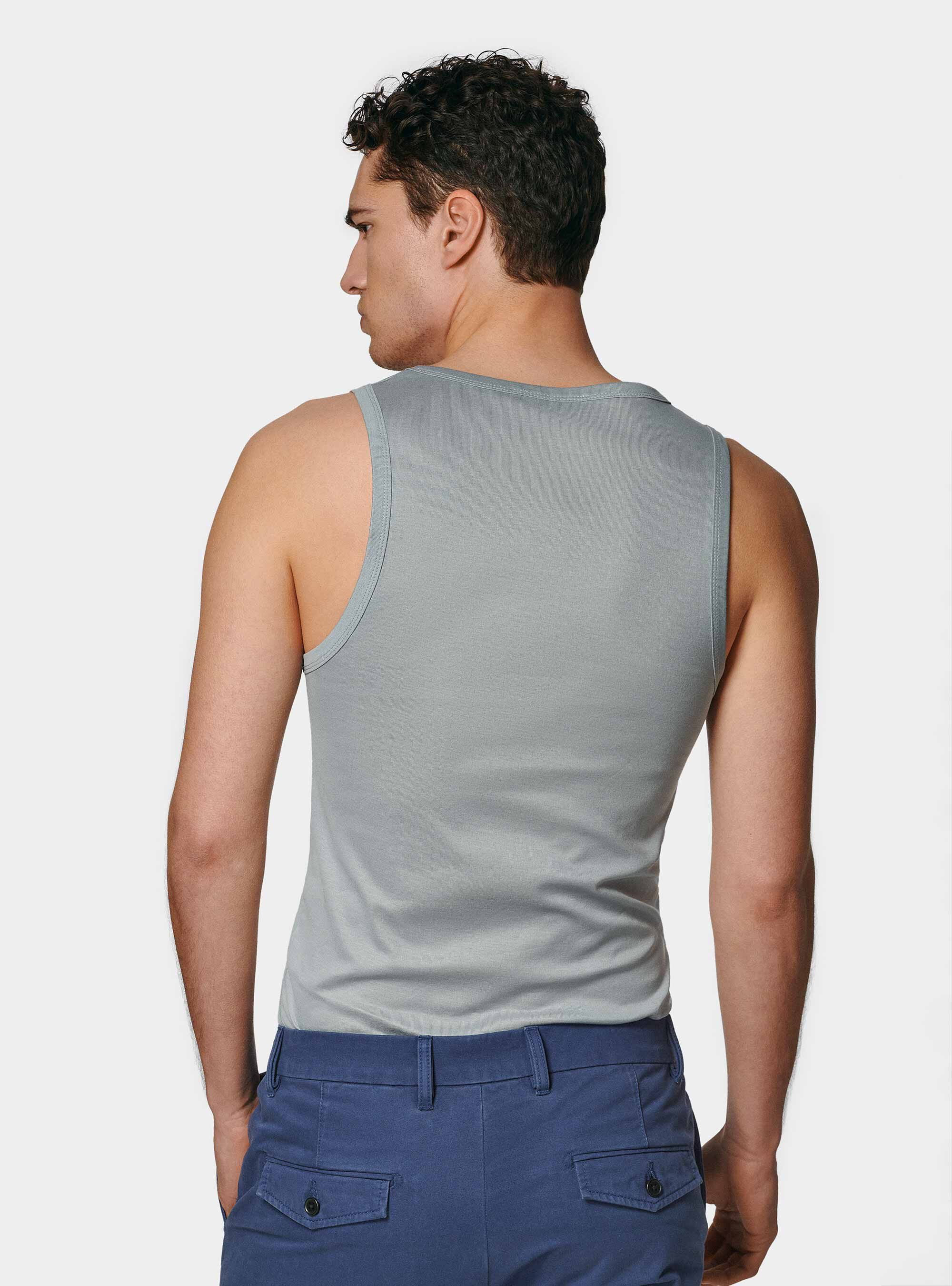 Tanktop aus Baumwollgarn, GRIGIO 0120C