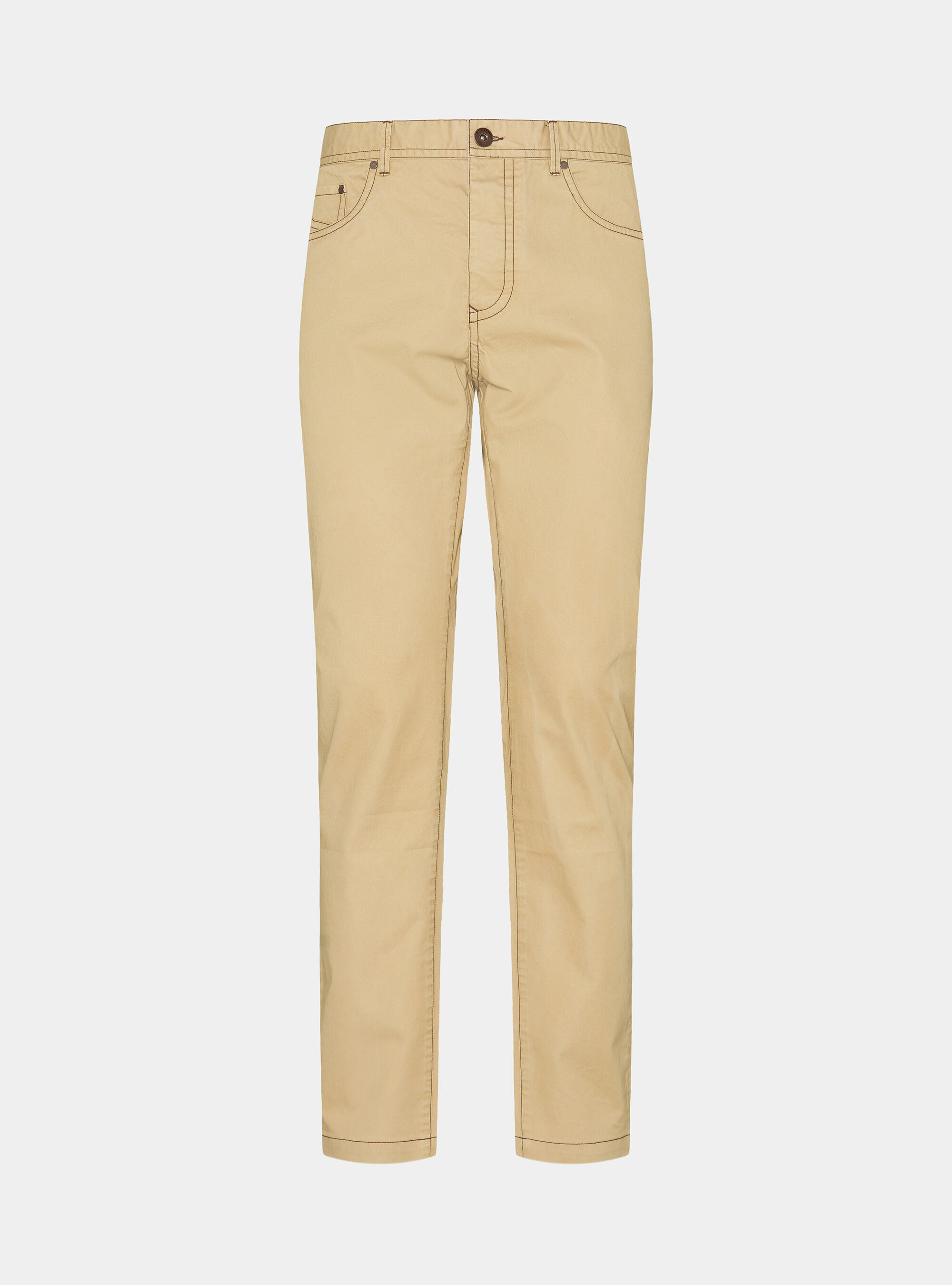Slim fit cotton trousers, GIALLO CHIARO 0784C