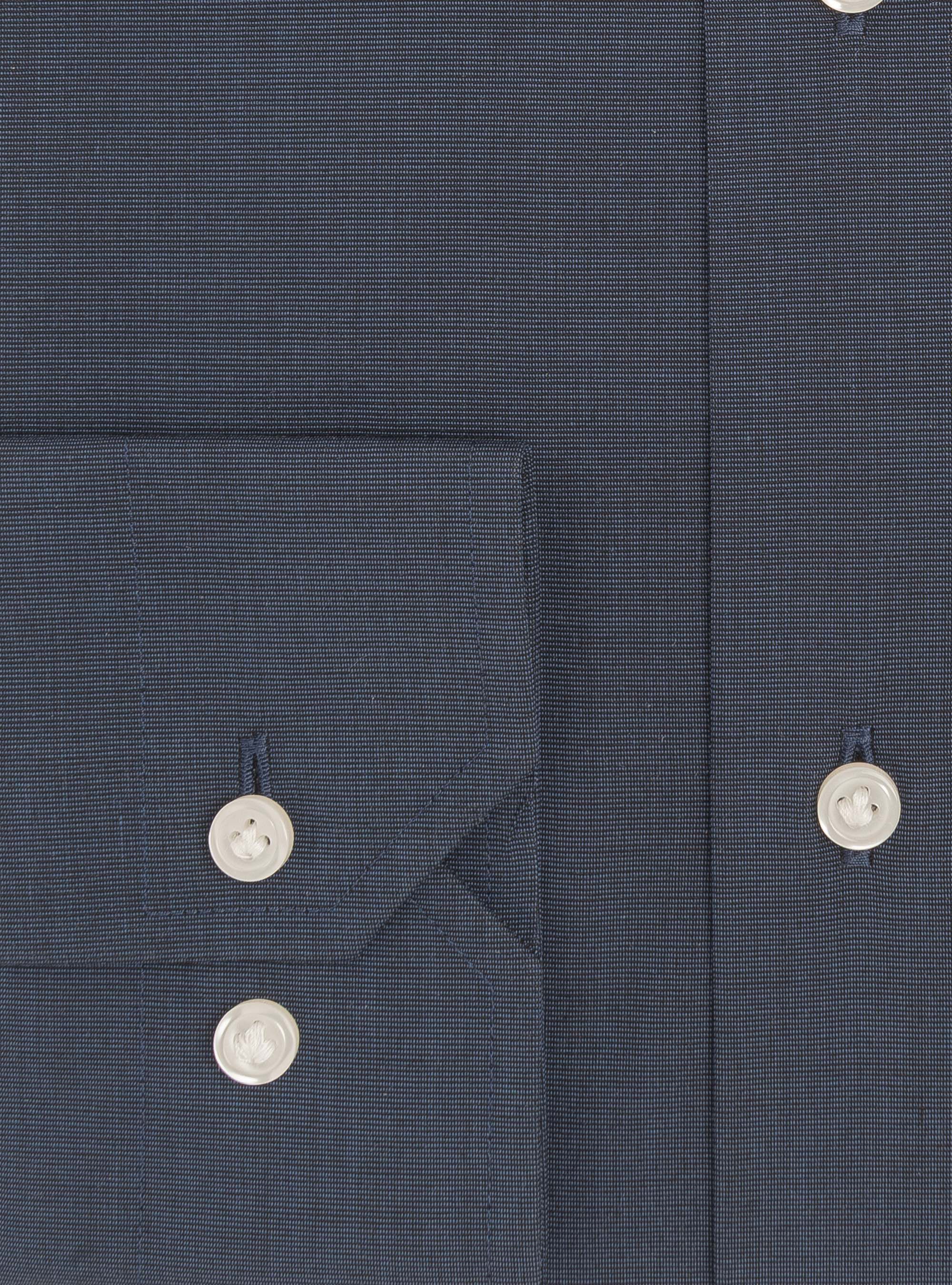 Chemise fil &agrave; fil avec col semi-fran&ccedil;ais, BLEU MARINE