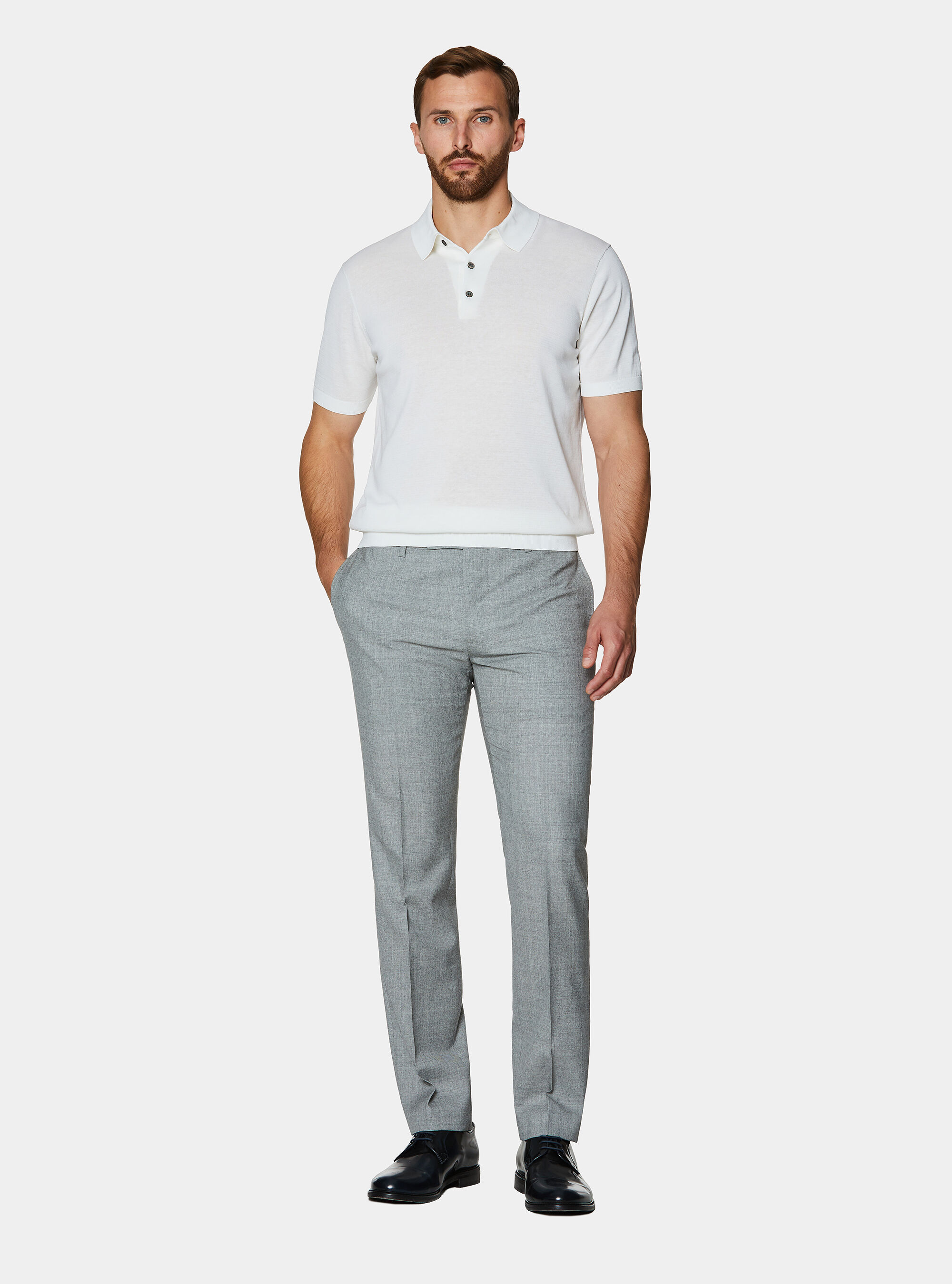 Cotton and silk polo shirt