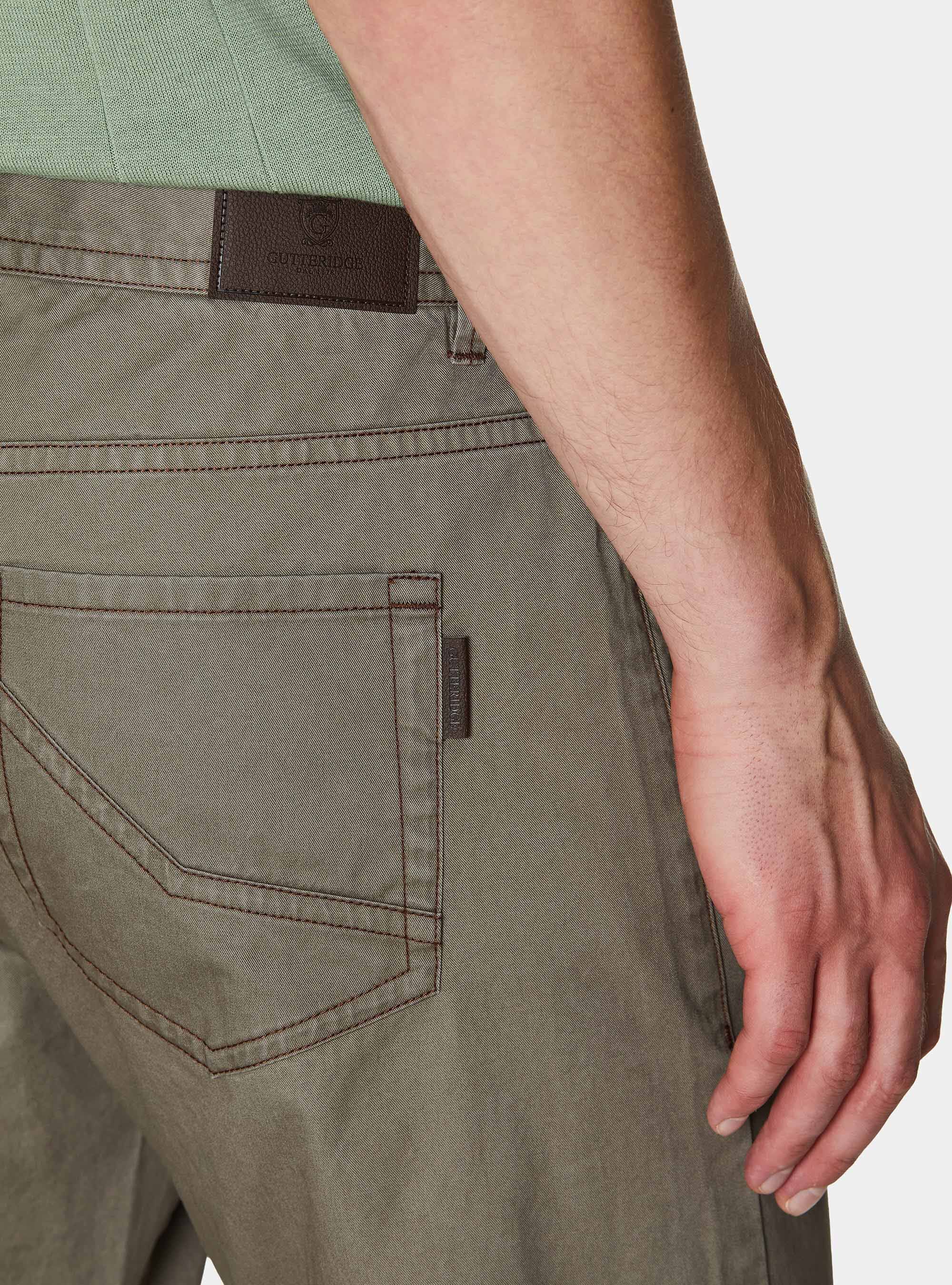 Slim fit cotton trousers, TORTORA 0542C