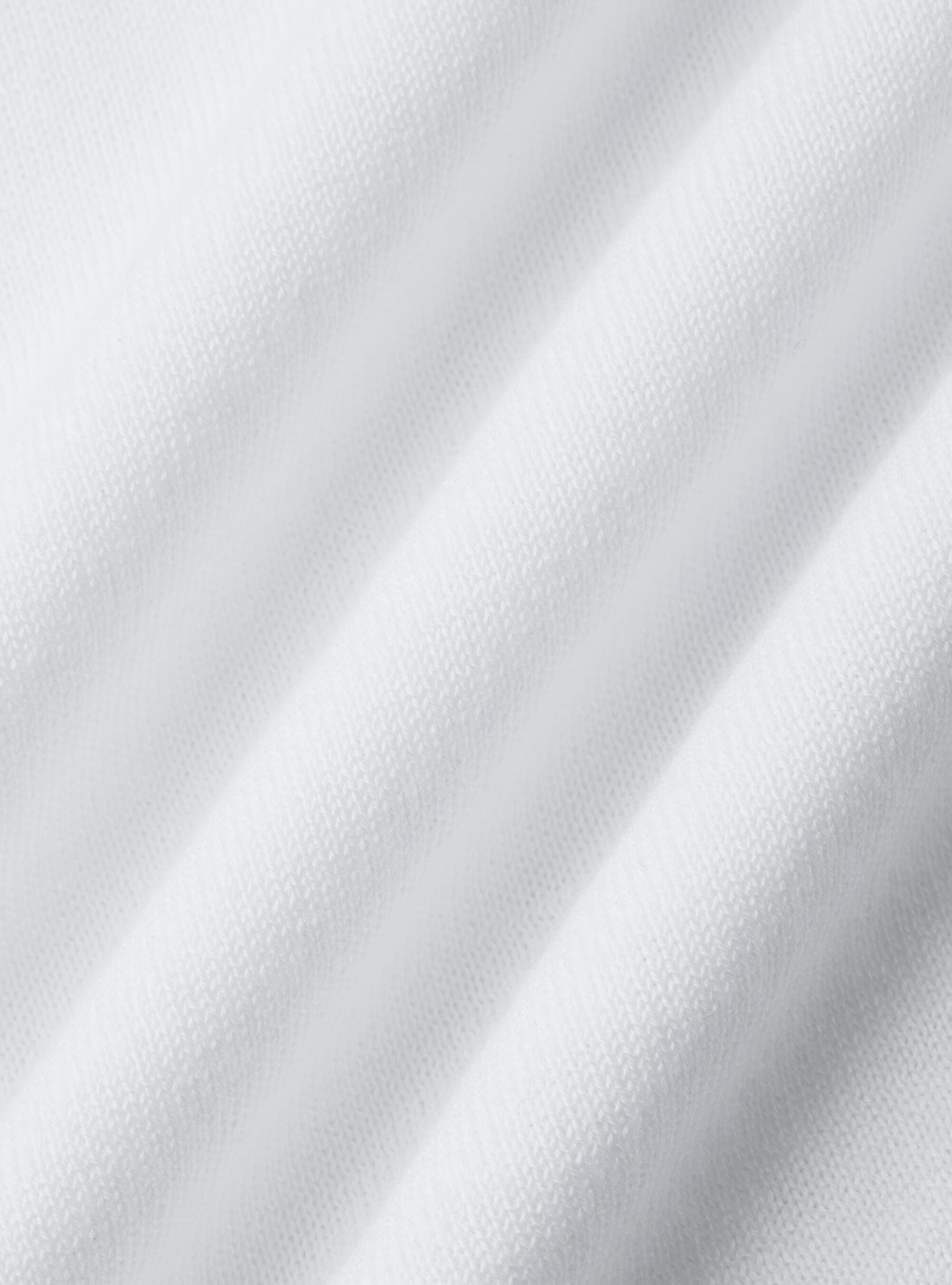 Buttonless knitted polo shirt in extra-fine cotton, WHITE