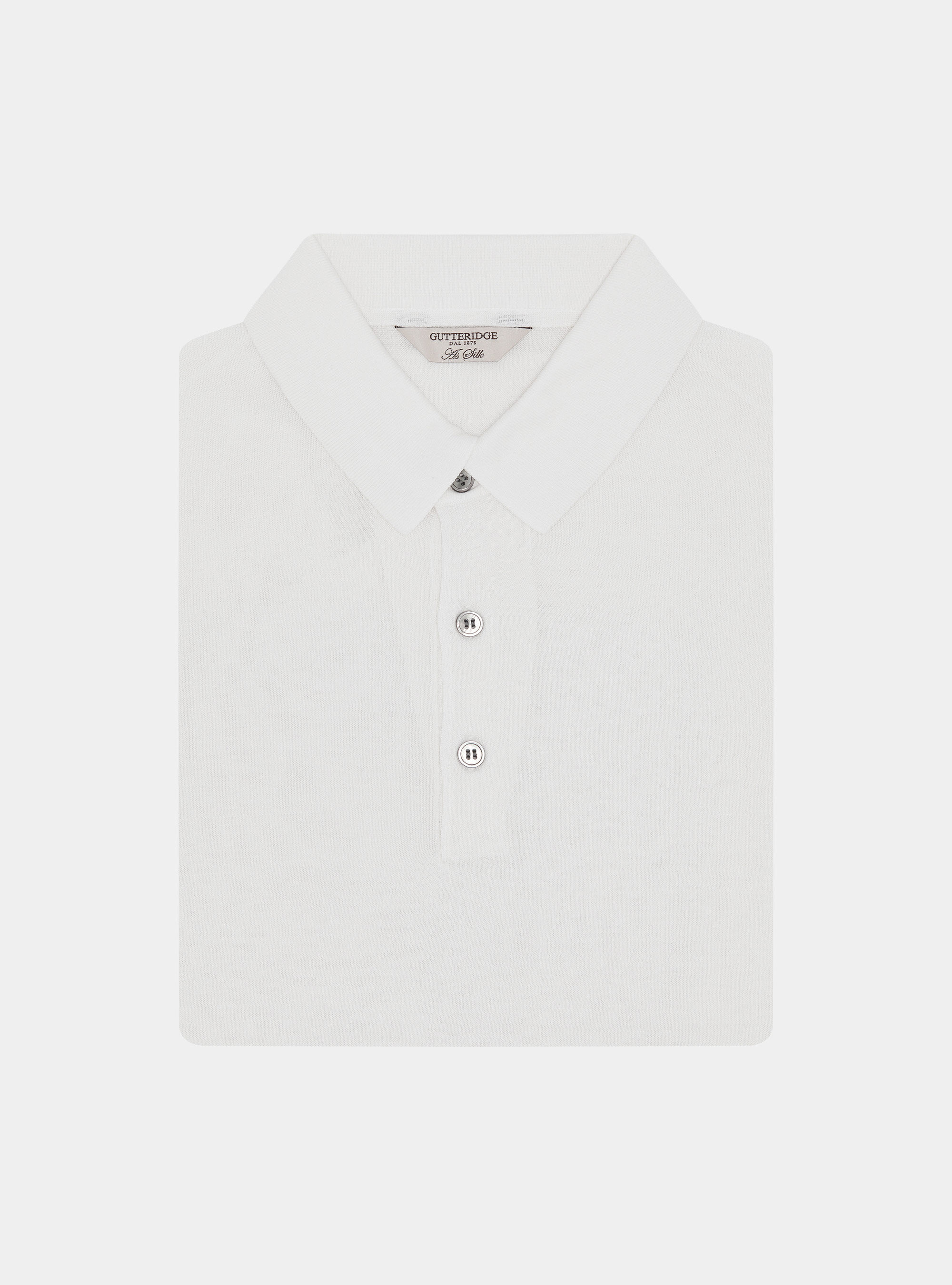 Polo de algod&oacute;n y seda, BLANCO