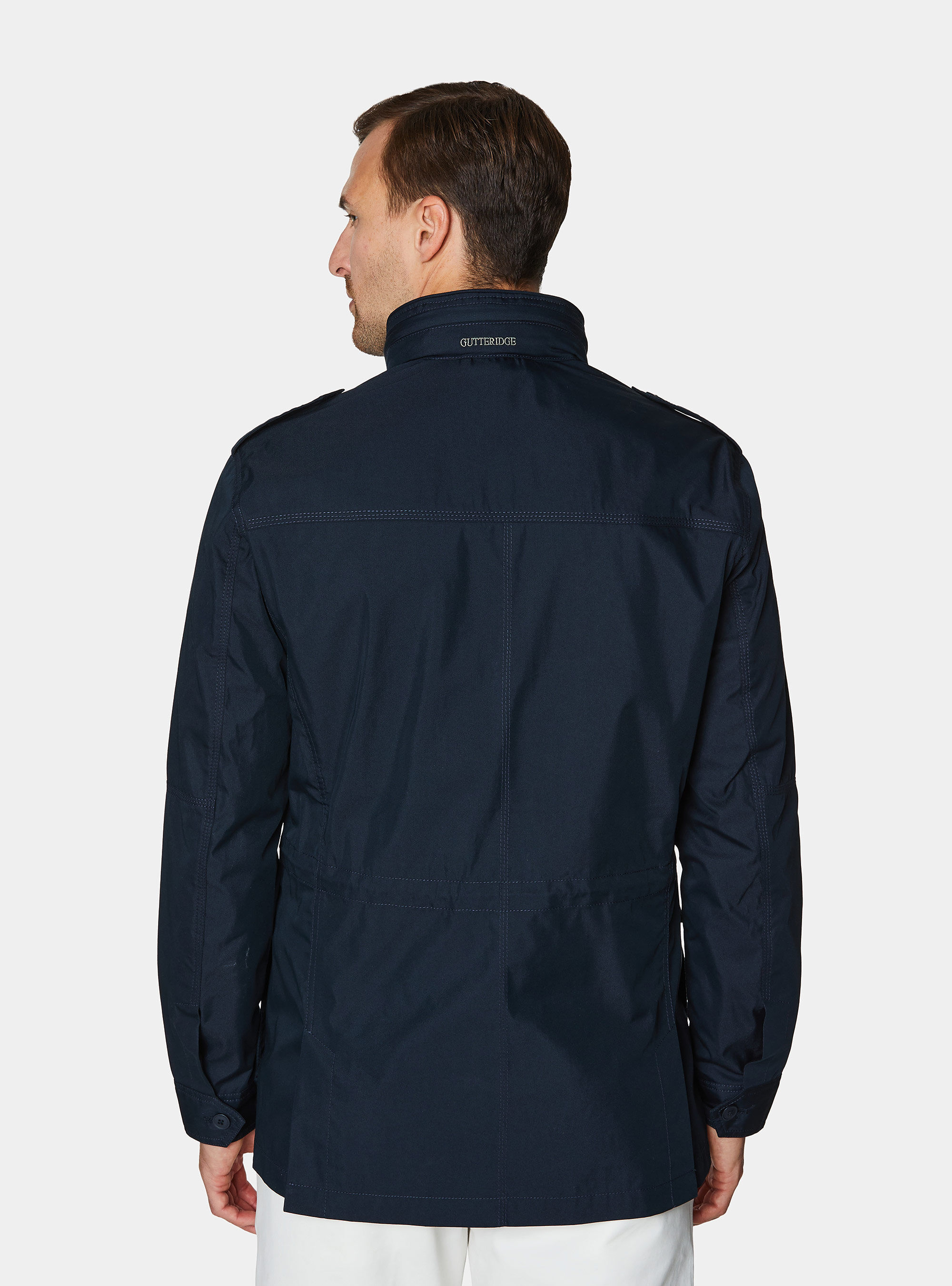 Field jacket in cotton blend twill, NAVY BLUE