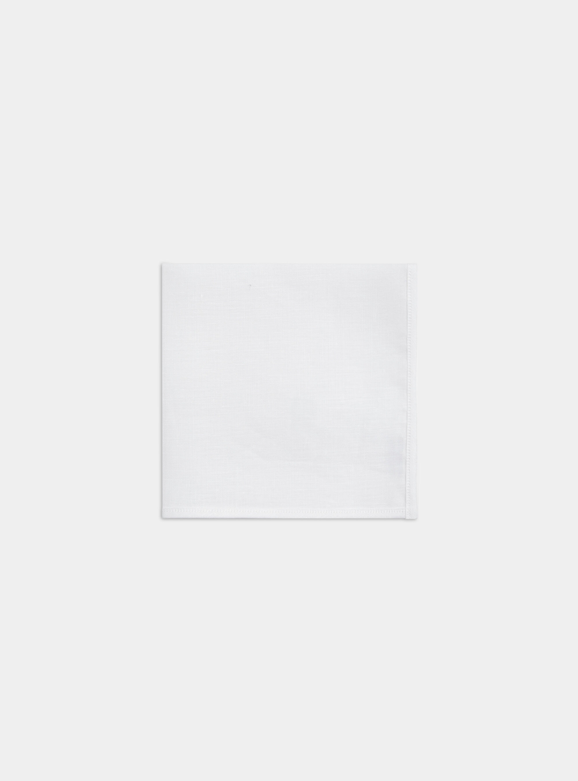 Linen pocket square, WHITE