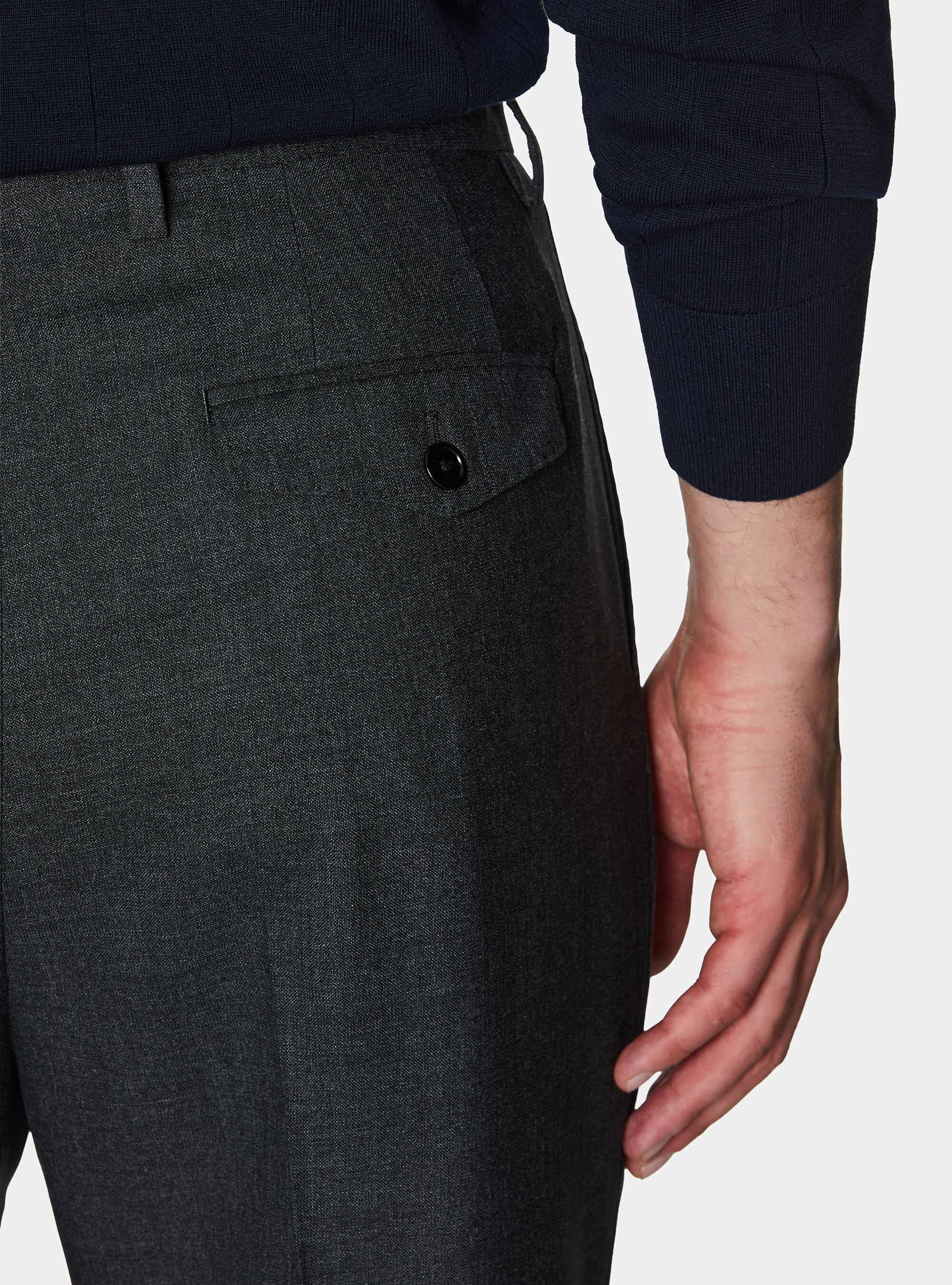 Vitale Barberis Canonico pure wool double pleat trousers, ASPHALT GREY