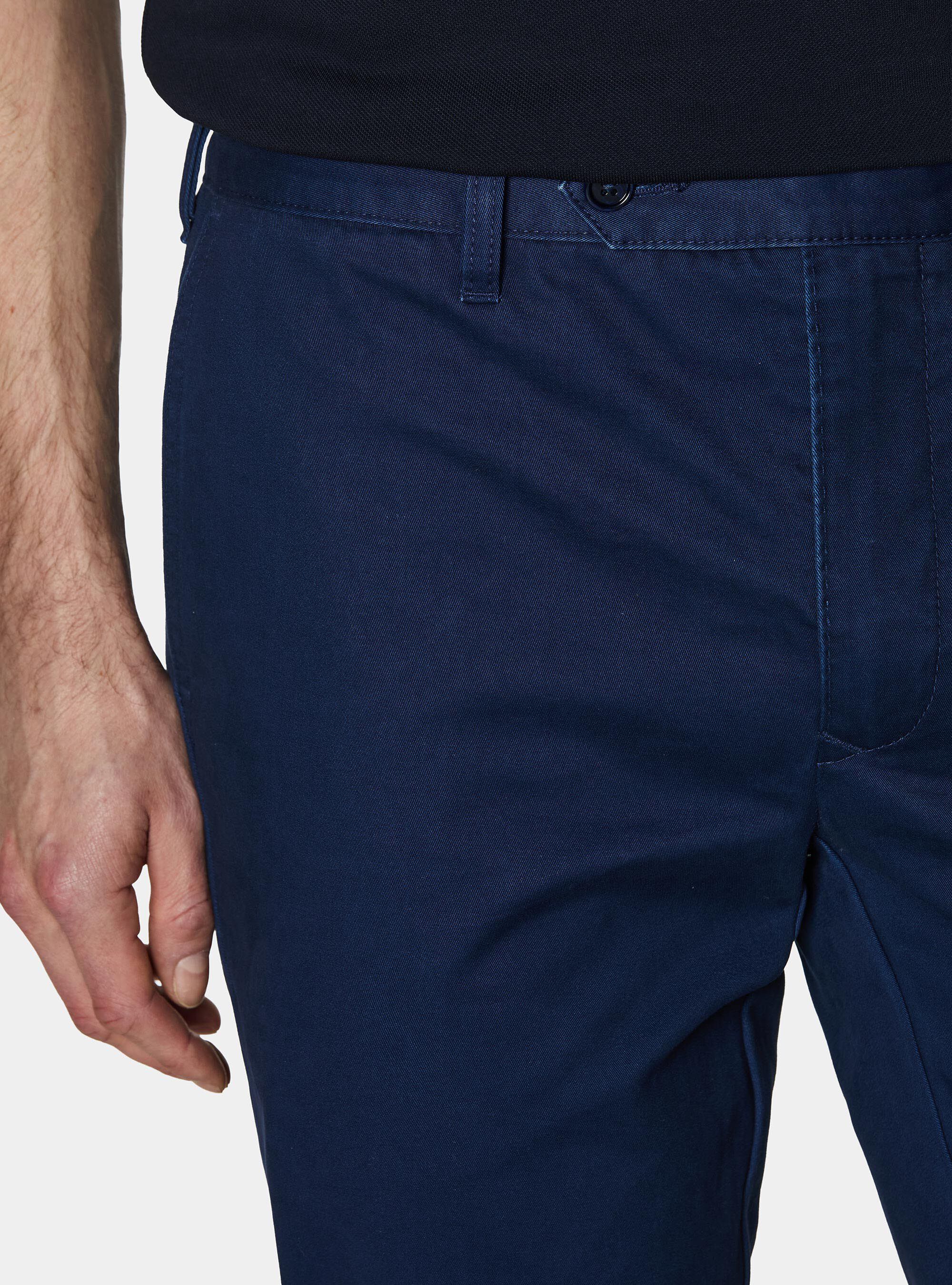 Cotton twill chino trousers, BLUE