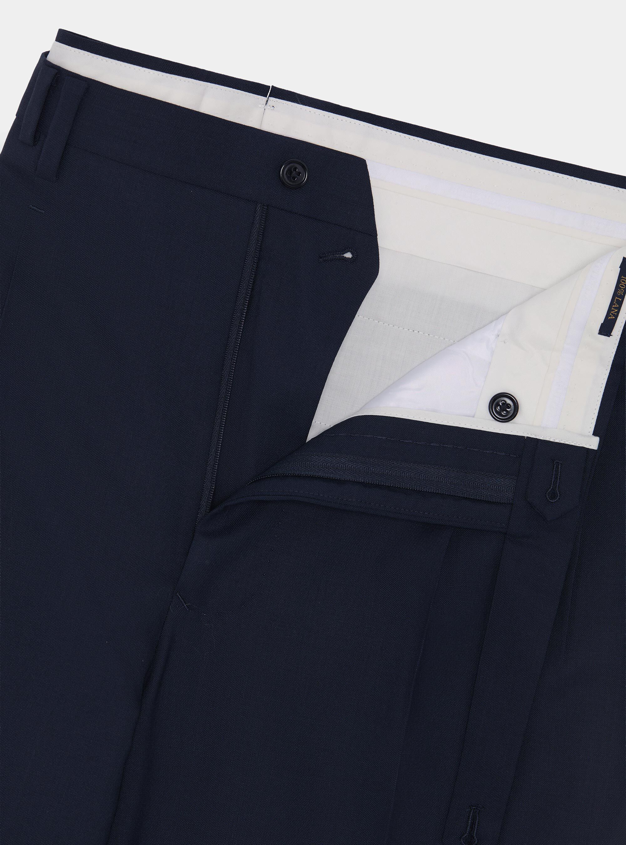 Vitale Barberis Canonico Hose aus reiner Wolle mit doppelten Abn&auml;hern, NAVY
