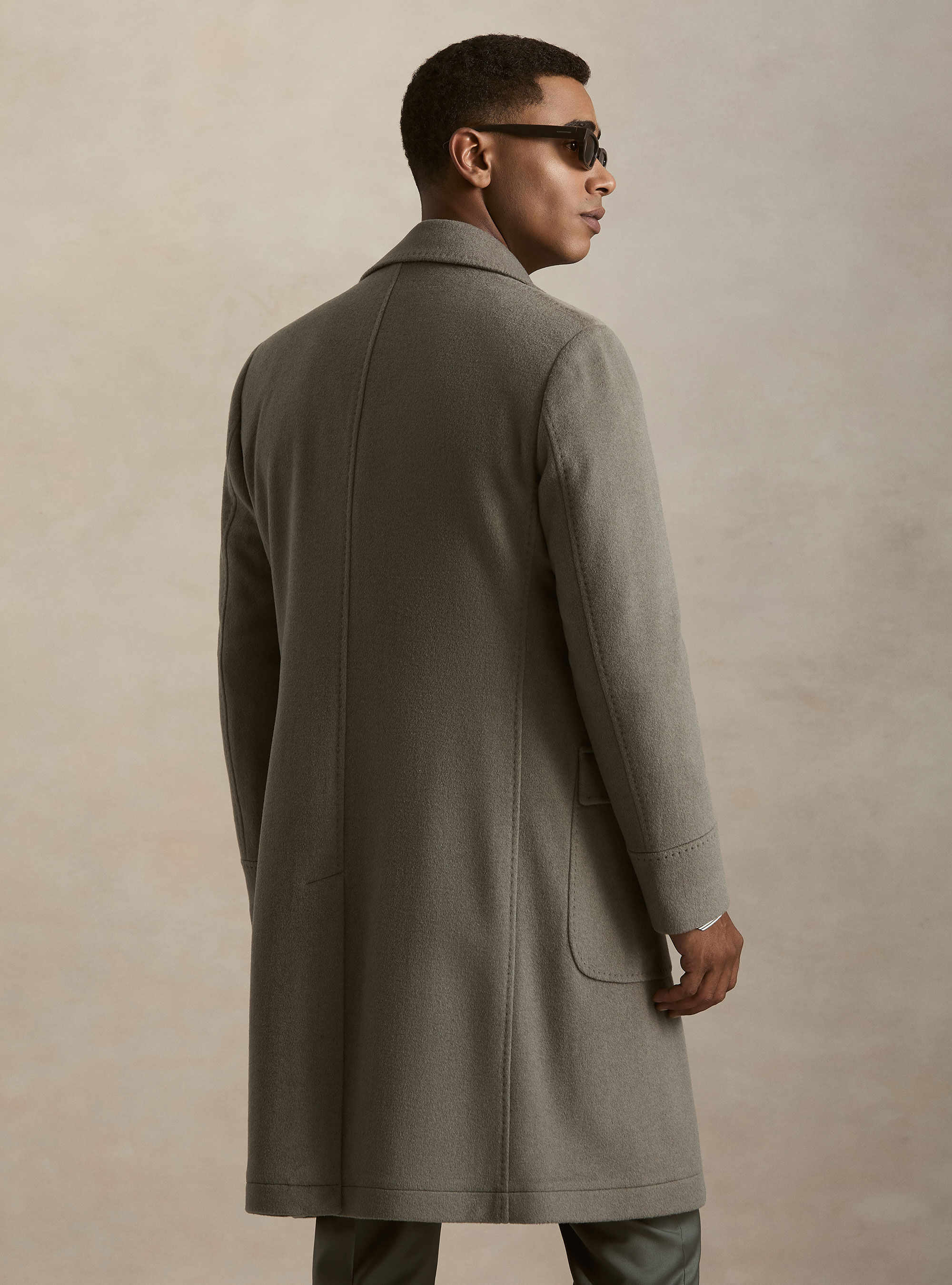 Cashmere wool double-breasted coat, SALVIA 0602C