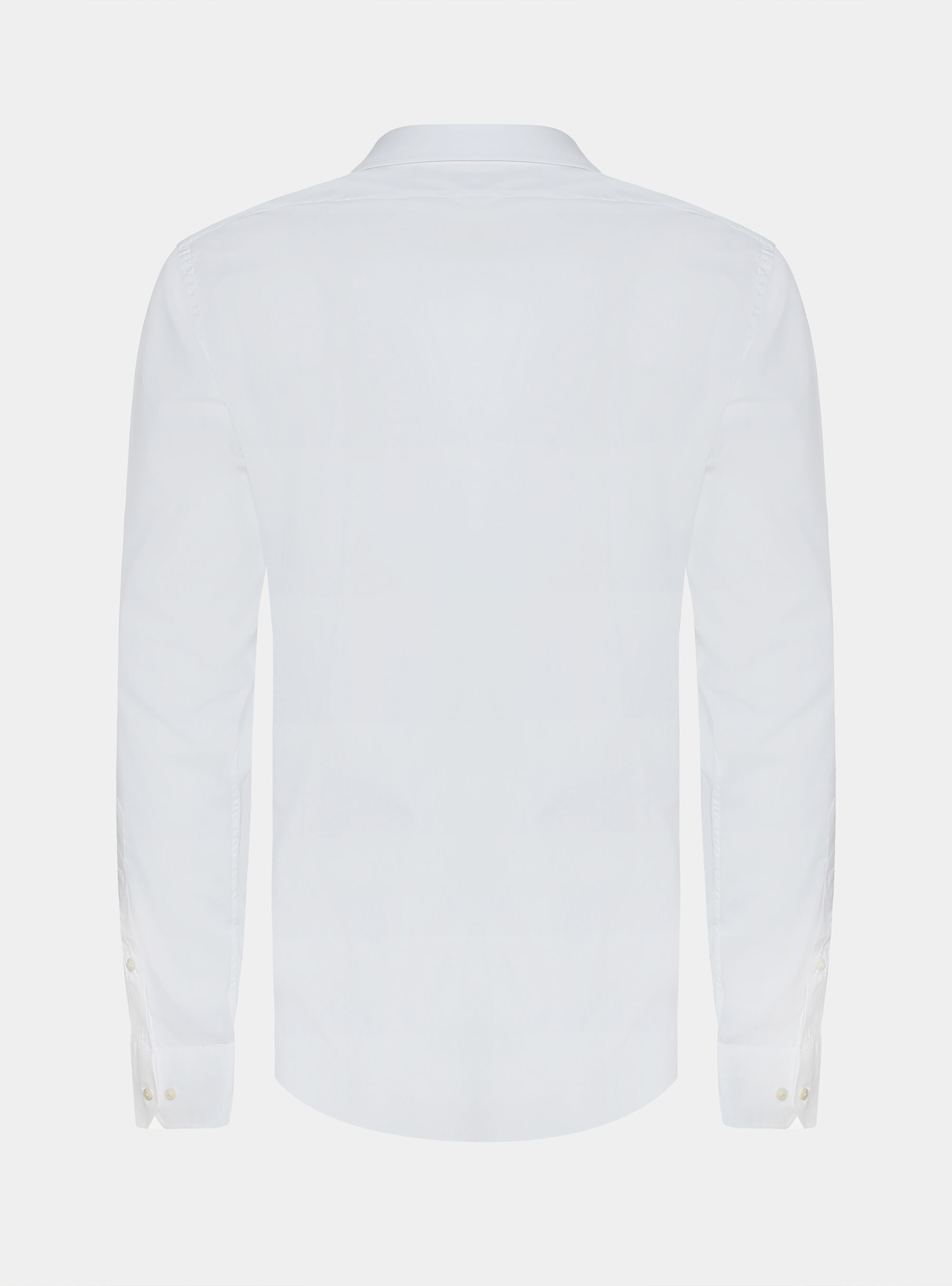Custom-fit cotton poplin shirt, WHITE