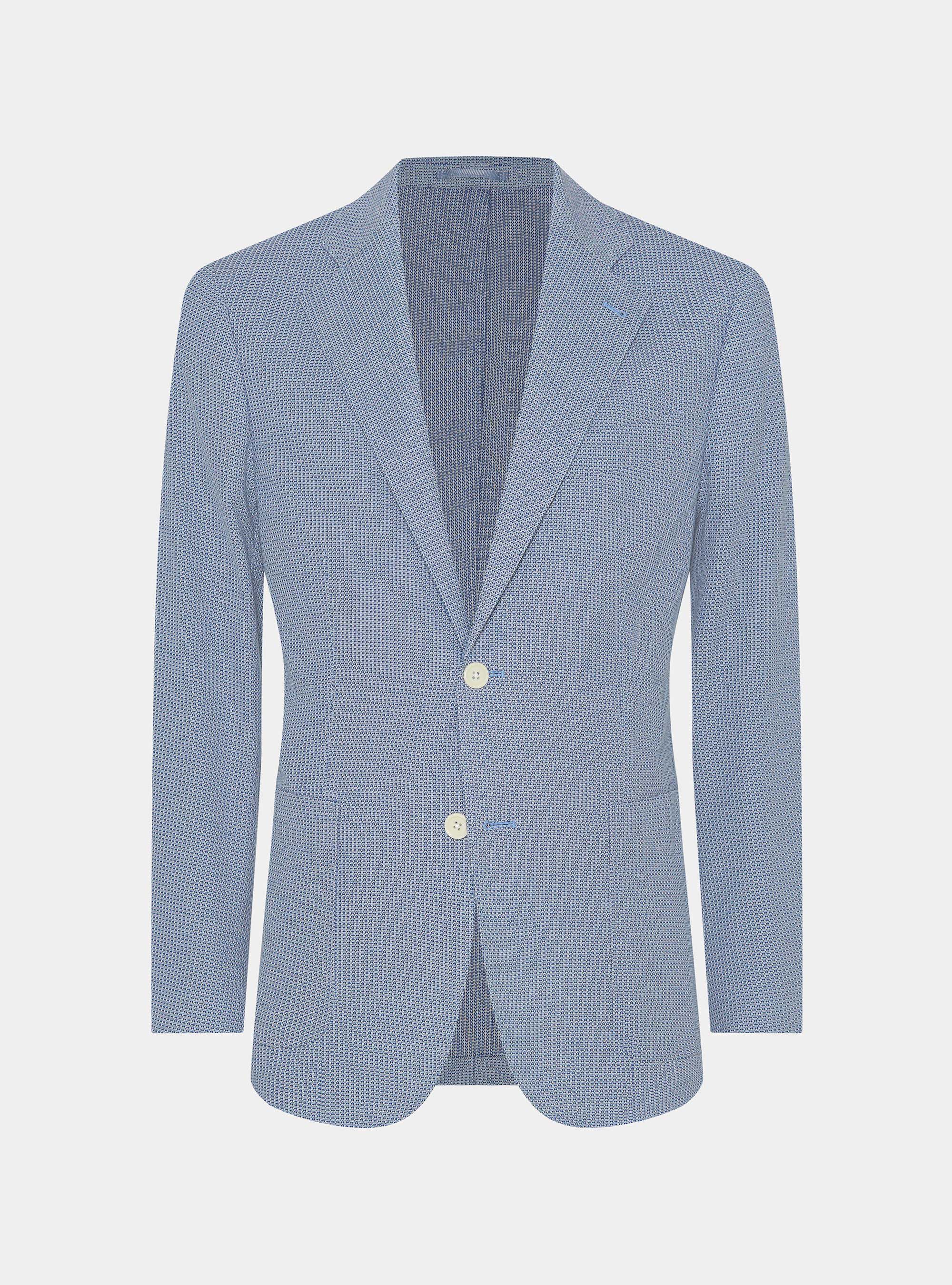 Micro-knit cotton jersey blazer, BLUE