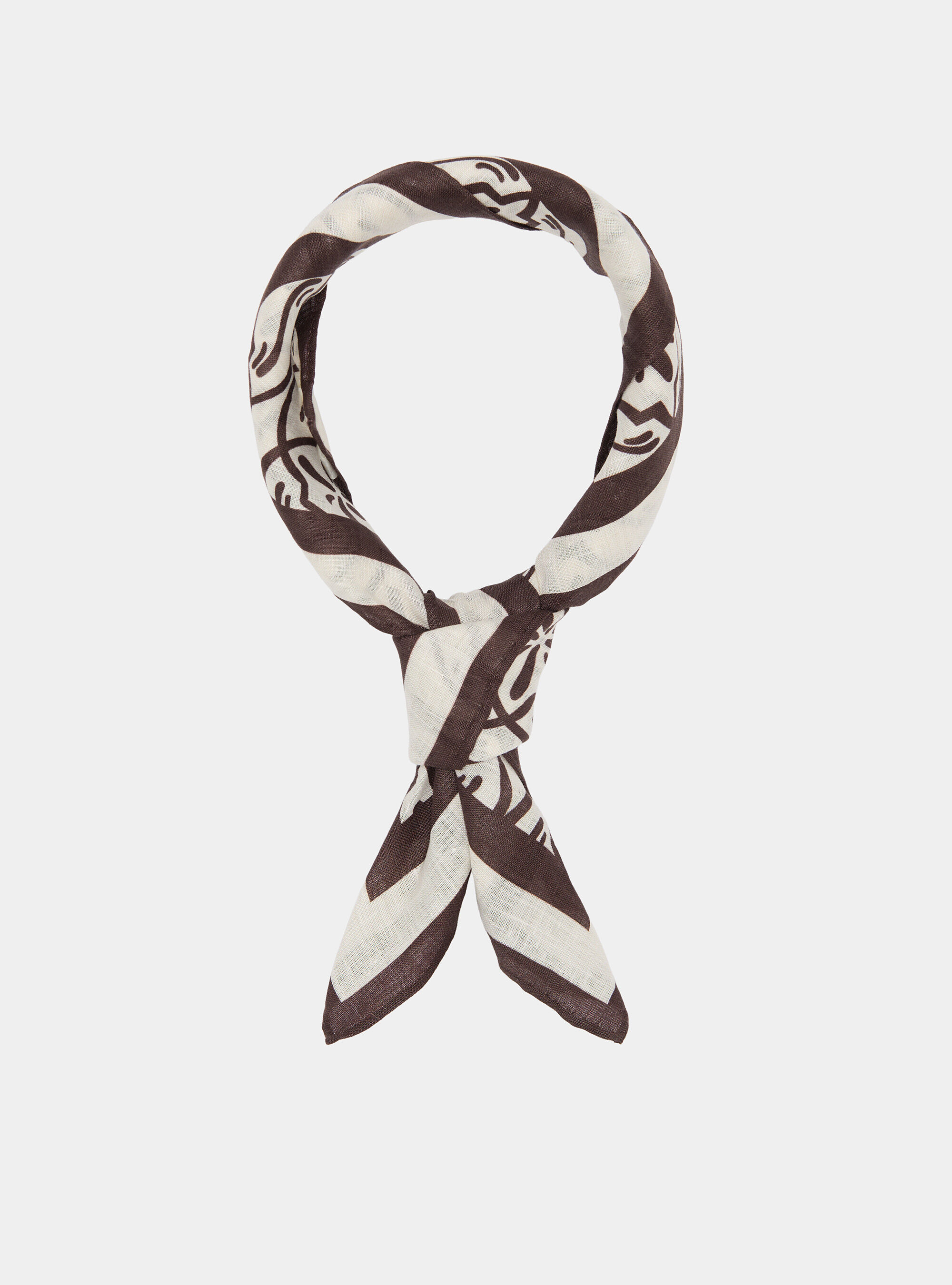 Foulard en lin imprim&eacute; majolique