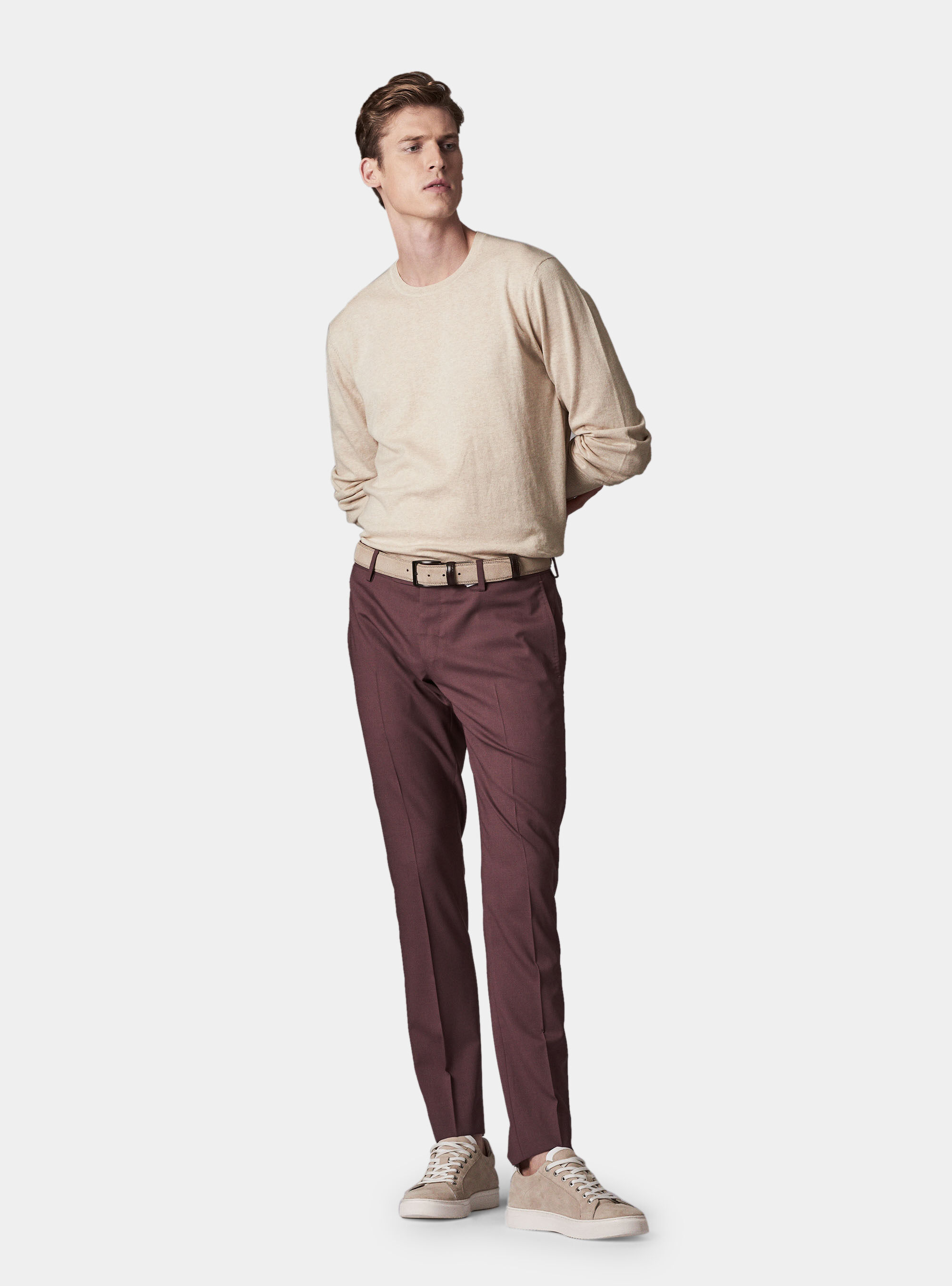 Trousers in pure superfine wool 120, ONION
