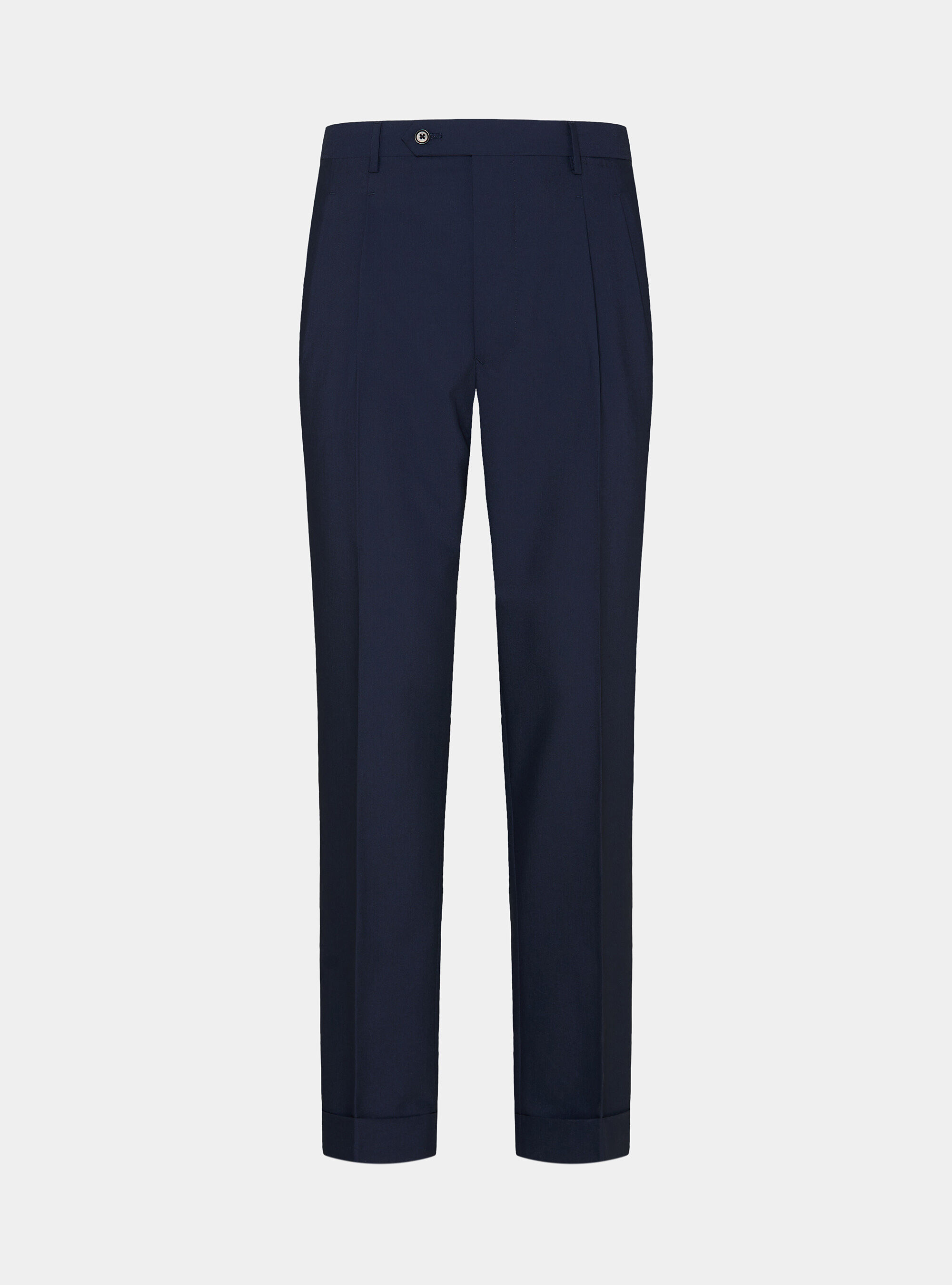 Classic trousers with pleats, NAVY BLUE