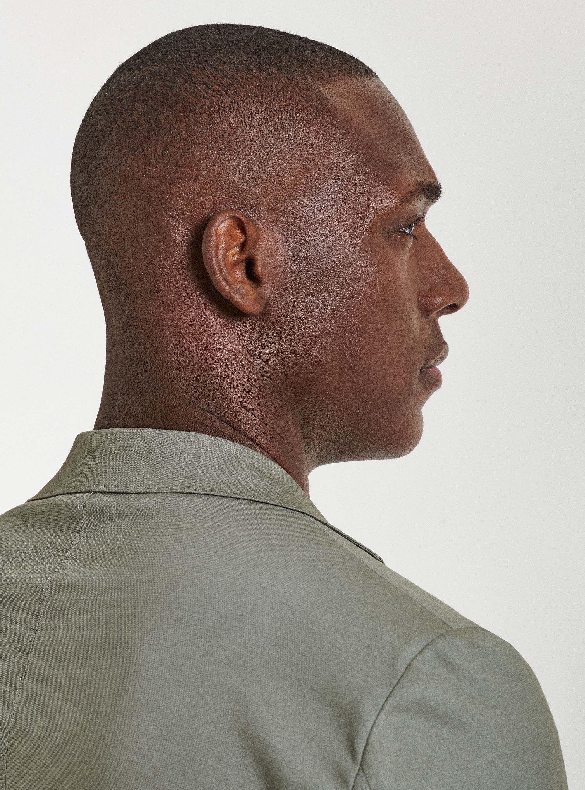 Armoured cotton suit blazer, SALVIA 0602C
