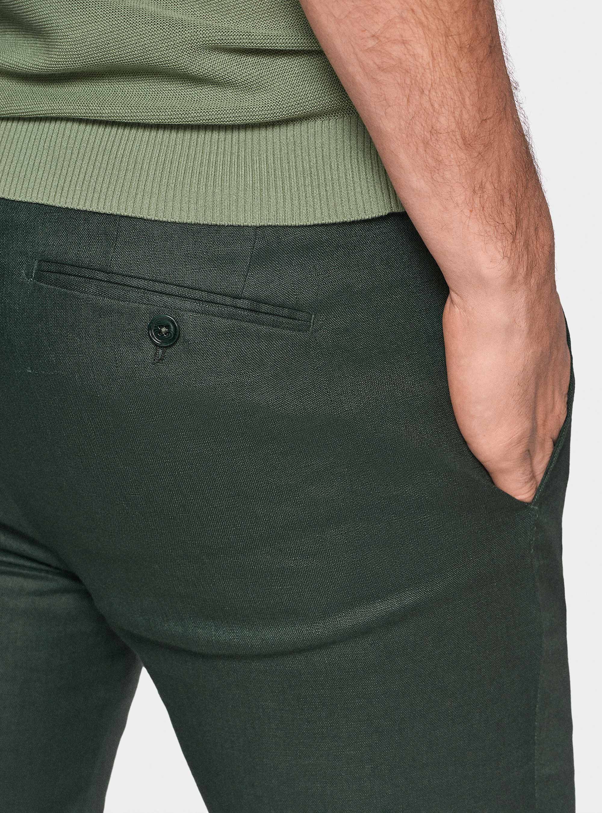 Pure linen suit trousers, GREEN