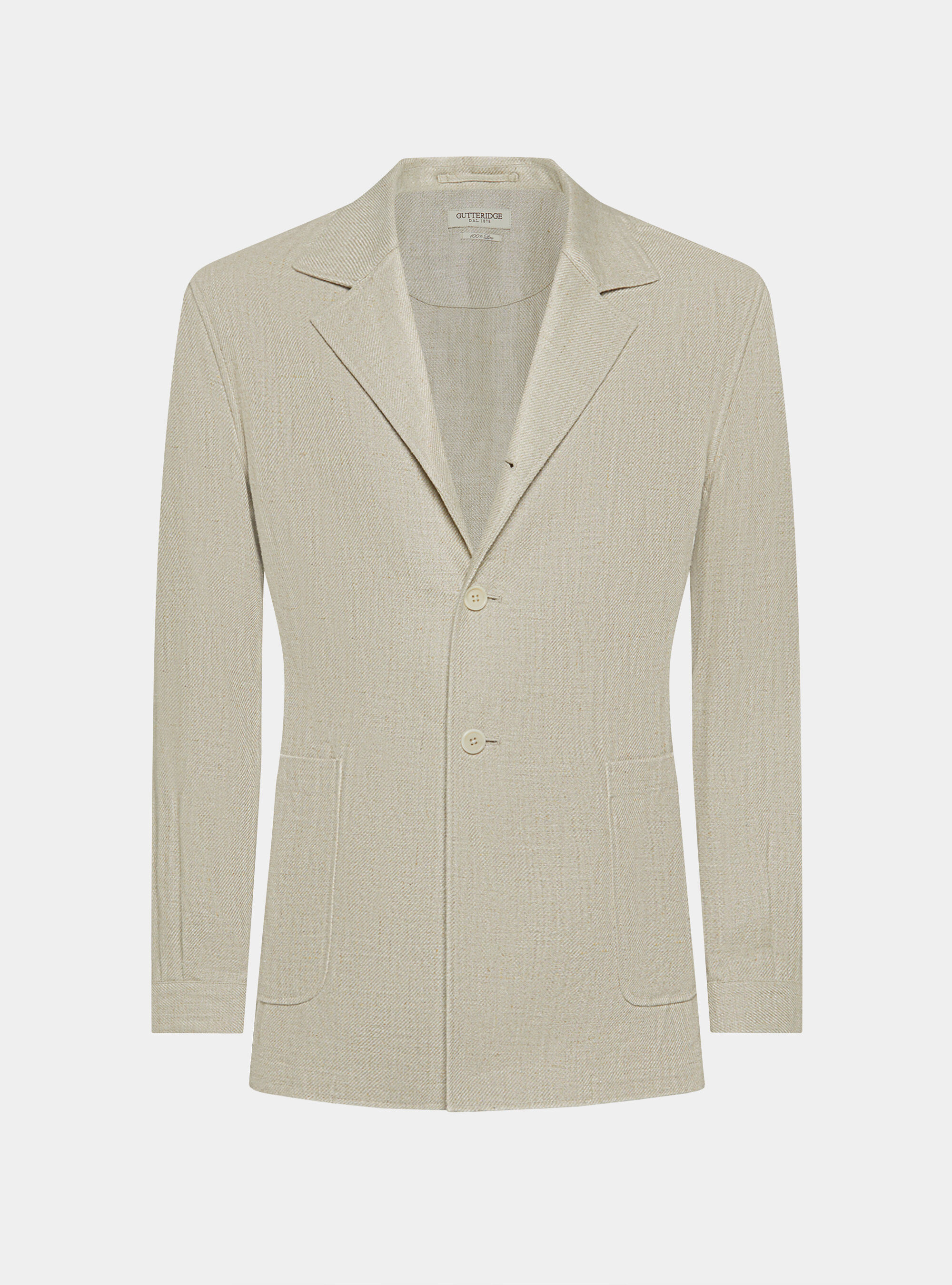 Veste chemise en serg&eacute; de lin, SABLE