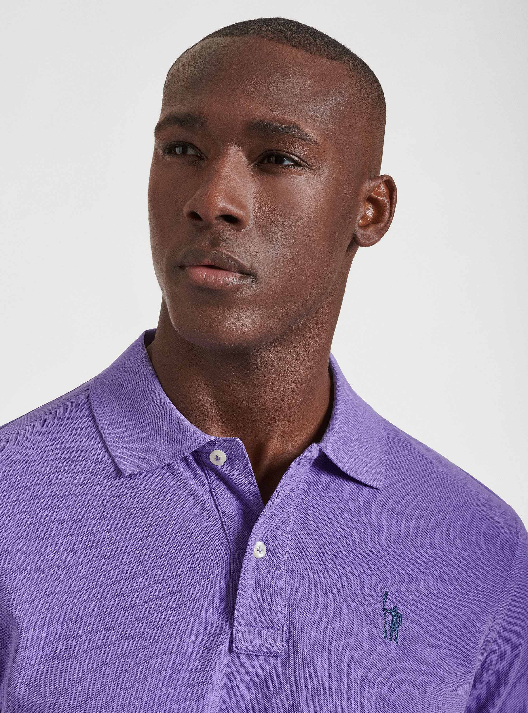 Polo de piqu&eacute; con bordado, 0463C LILLA