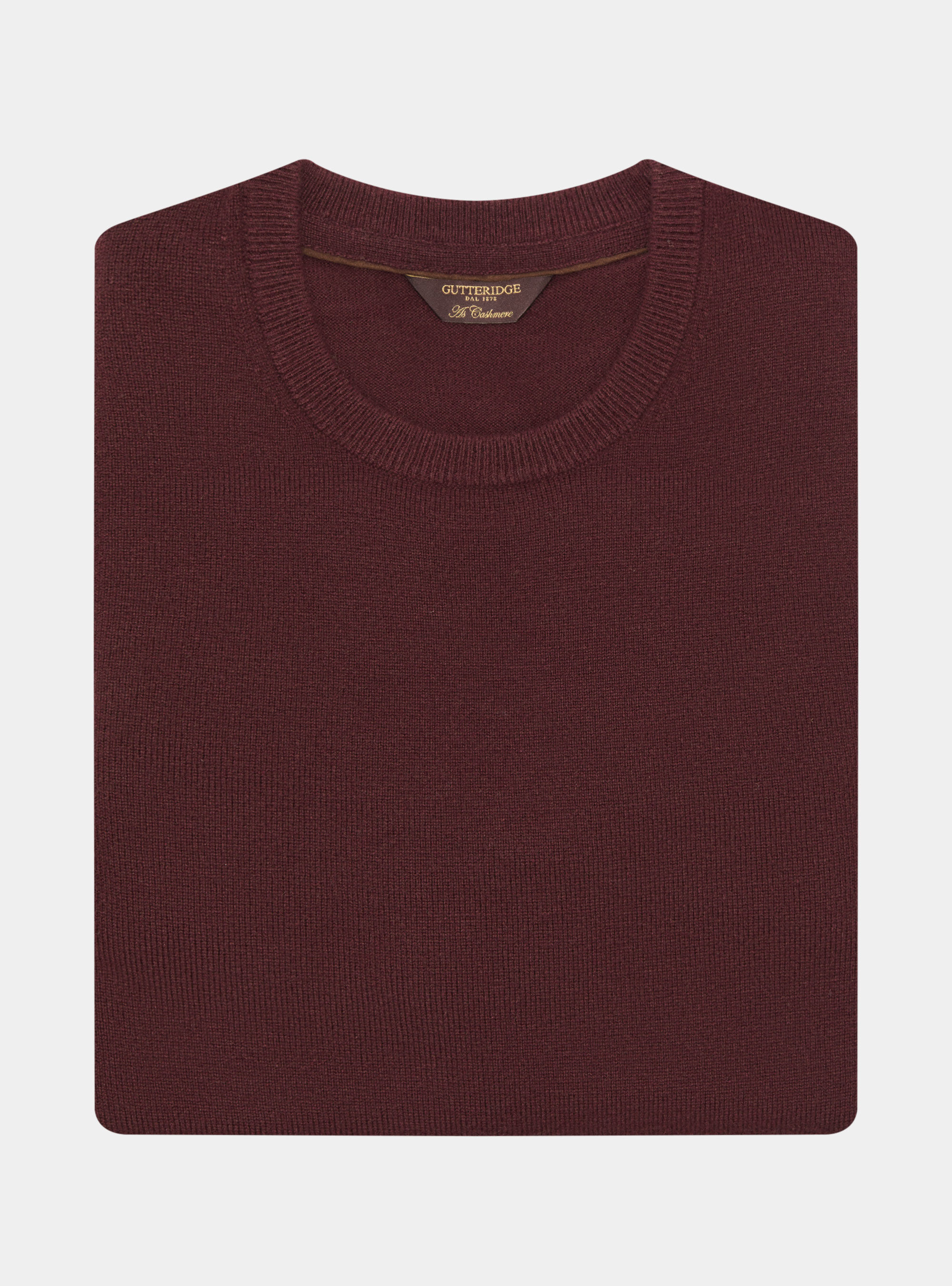 Maglia girocollo in lana lambswool e cashmere, BORDEAUX
