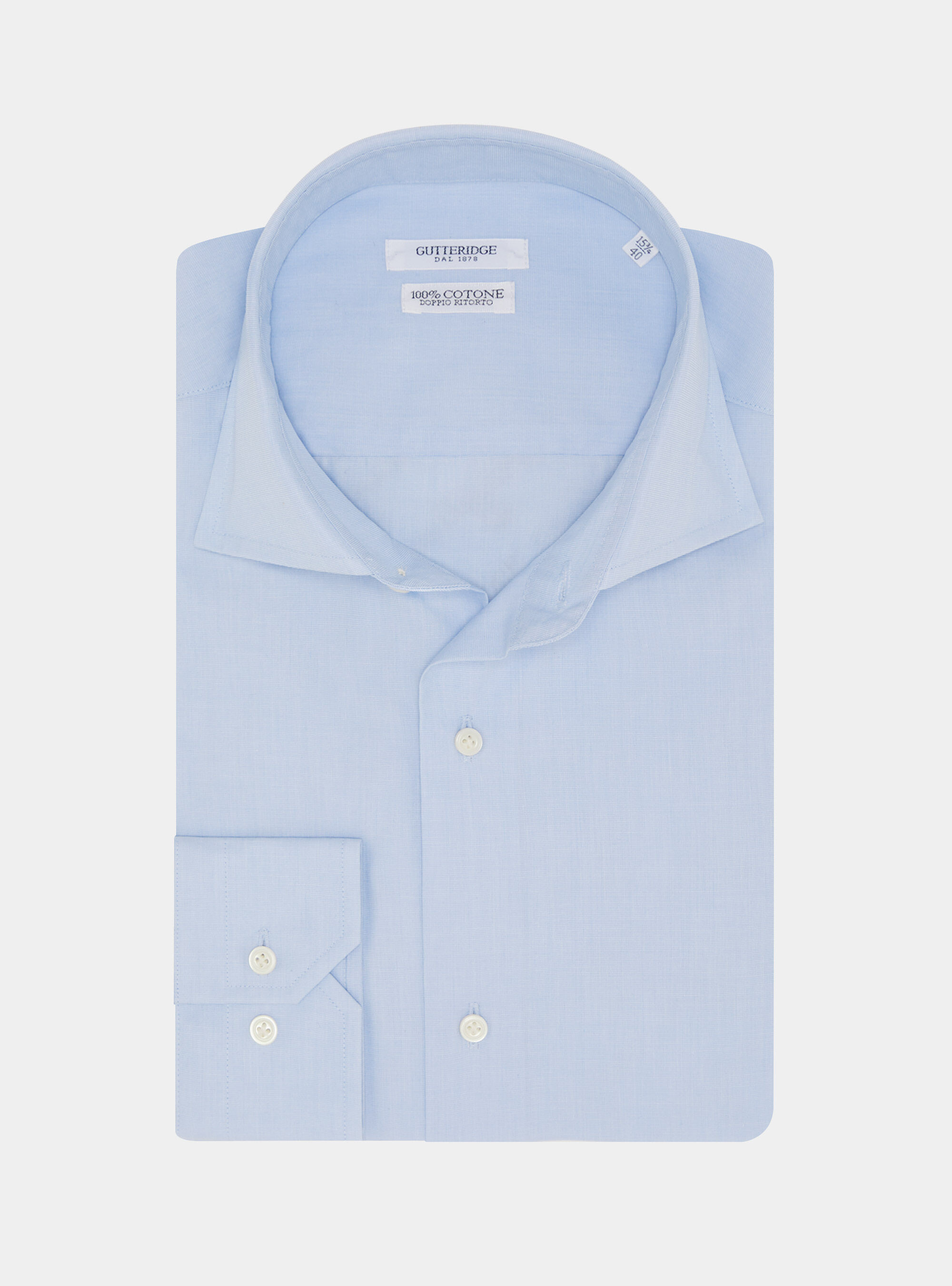 Camisa de algod&oacute;n fil a fil, CELESTE