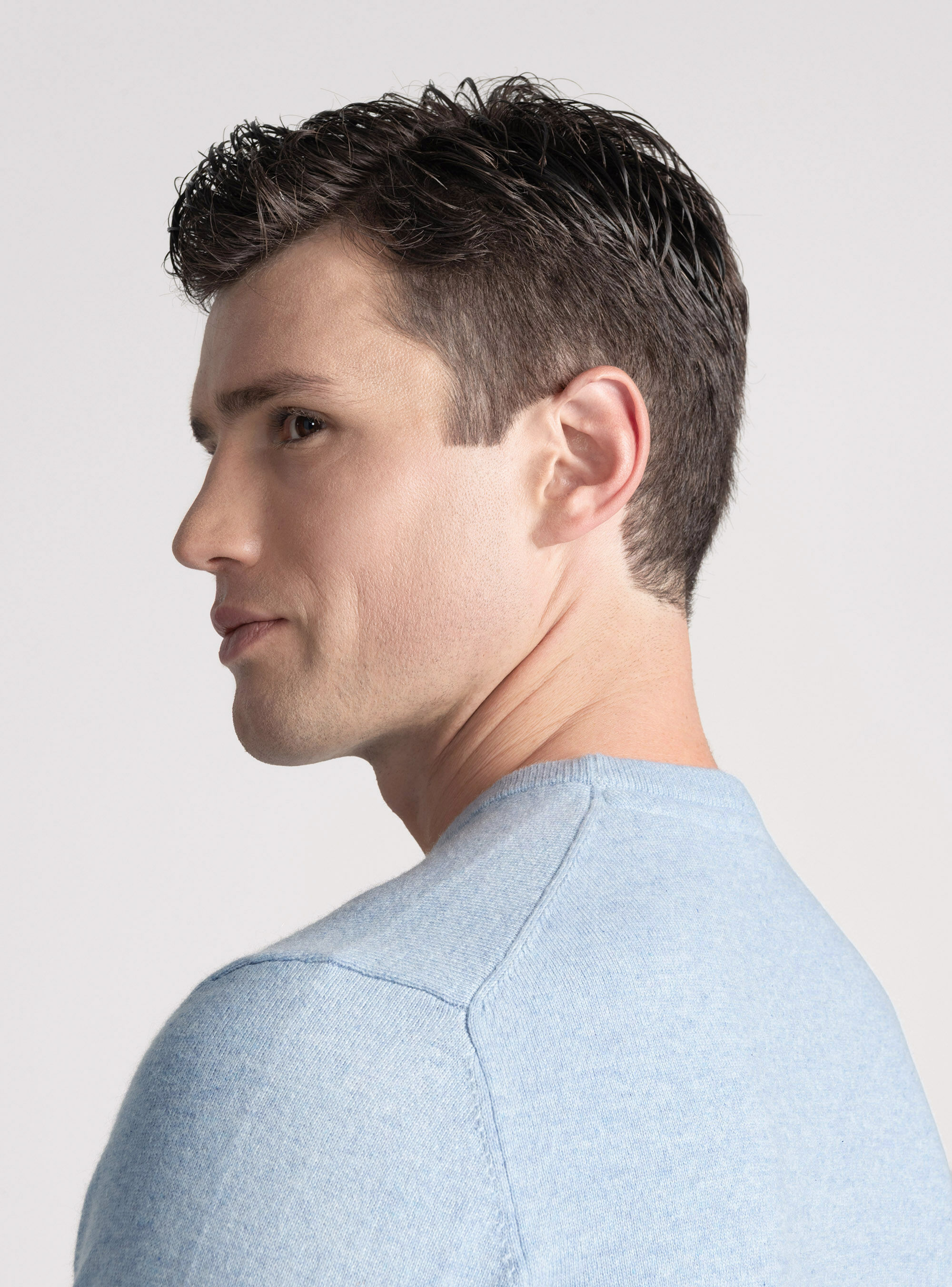 Cashmere crew-neck sweater, AZZURRO POLVERE 0283C
