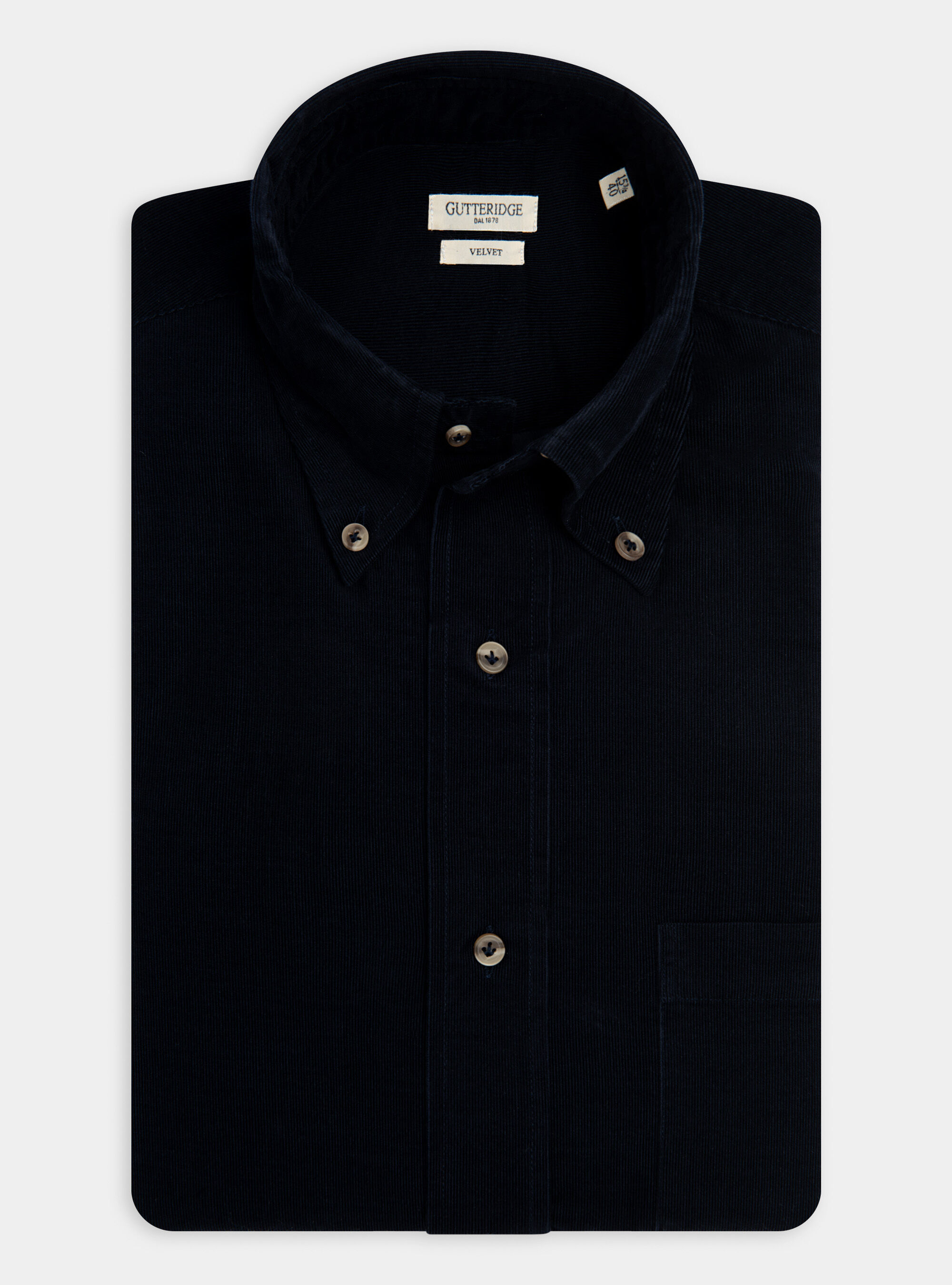 Cotton velvet button-down collar shirt