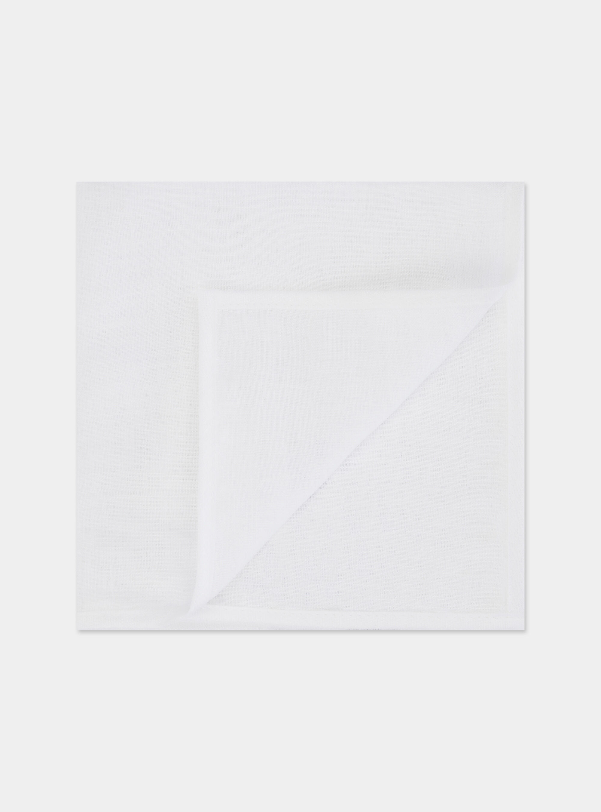 Linen pocket square, WHITE