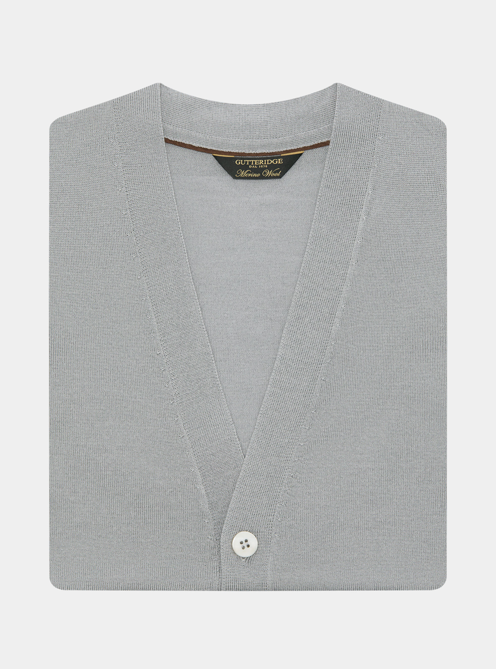 Gilet in maglia con bottoni in lana merino extrafine, GRIGIO CHIARO