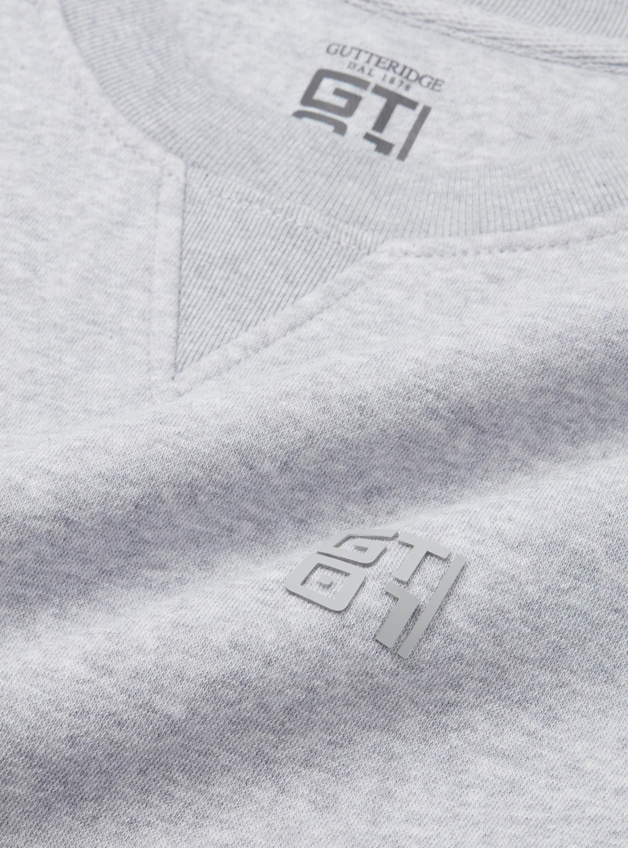 Crew neck sweatshirt with rubberised logo GT01, GRIGIO MELANGE 0151C