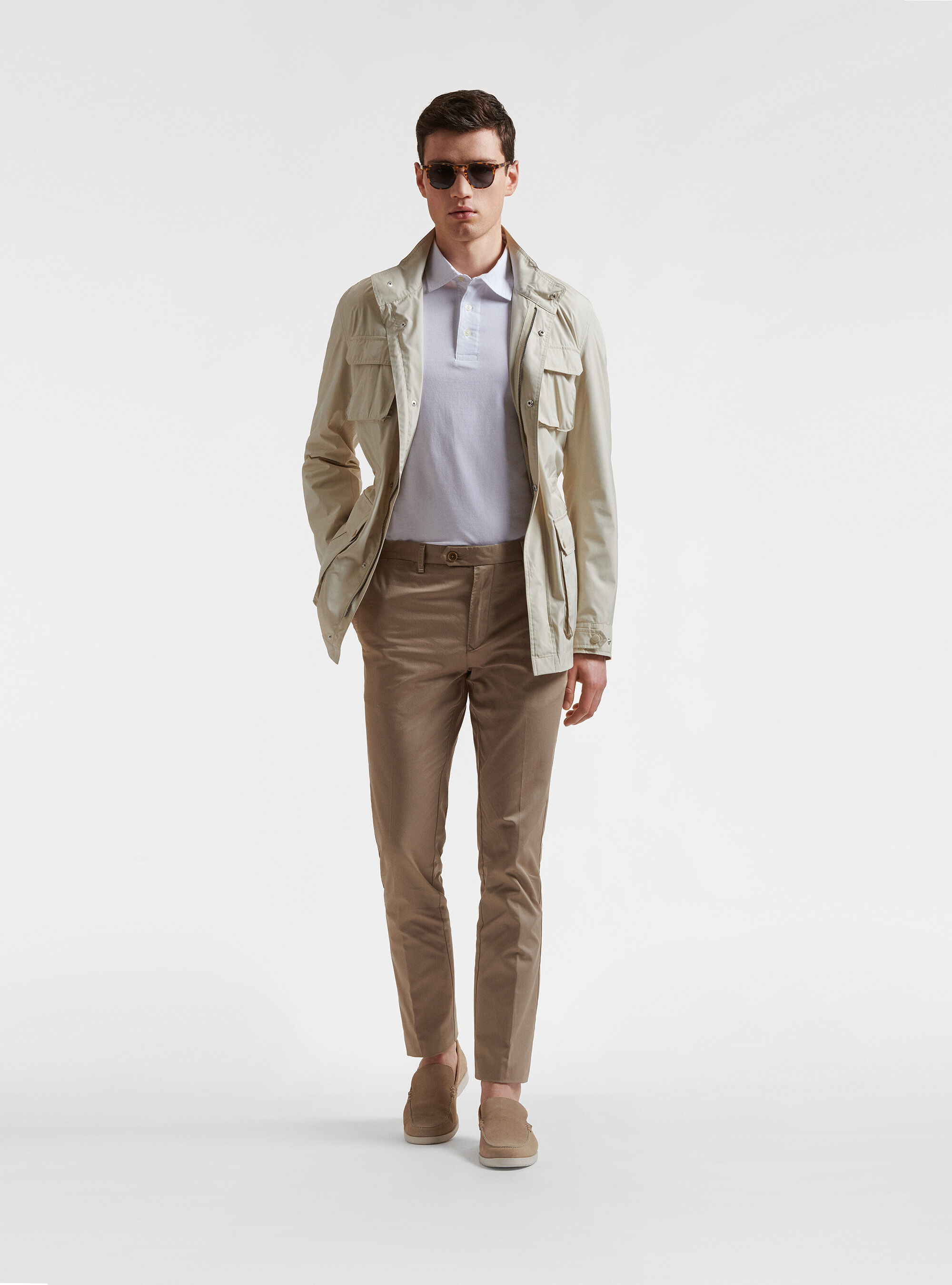 Field jacket in technical fabric, ECRU