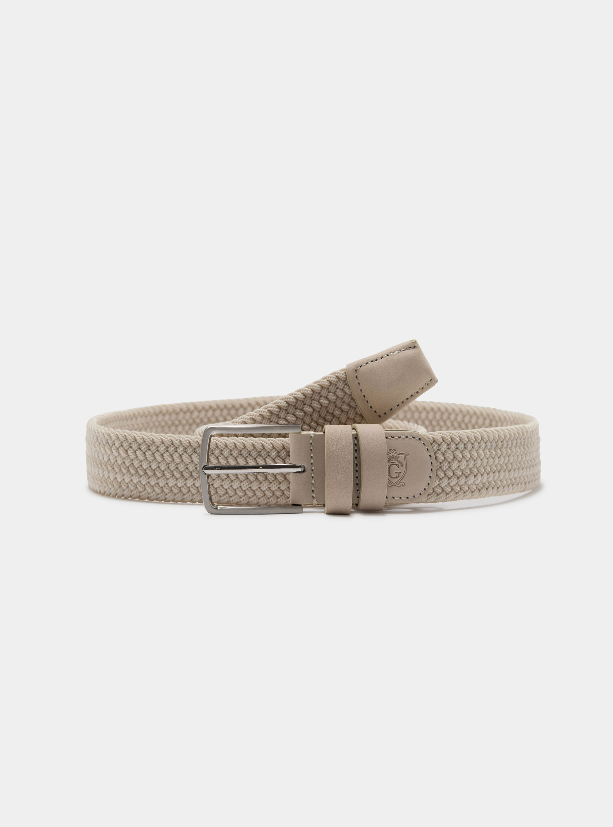 Elastic braided belt, WHITE