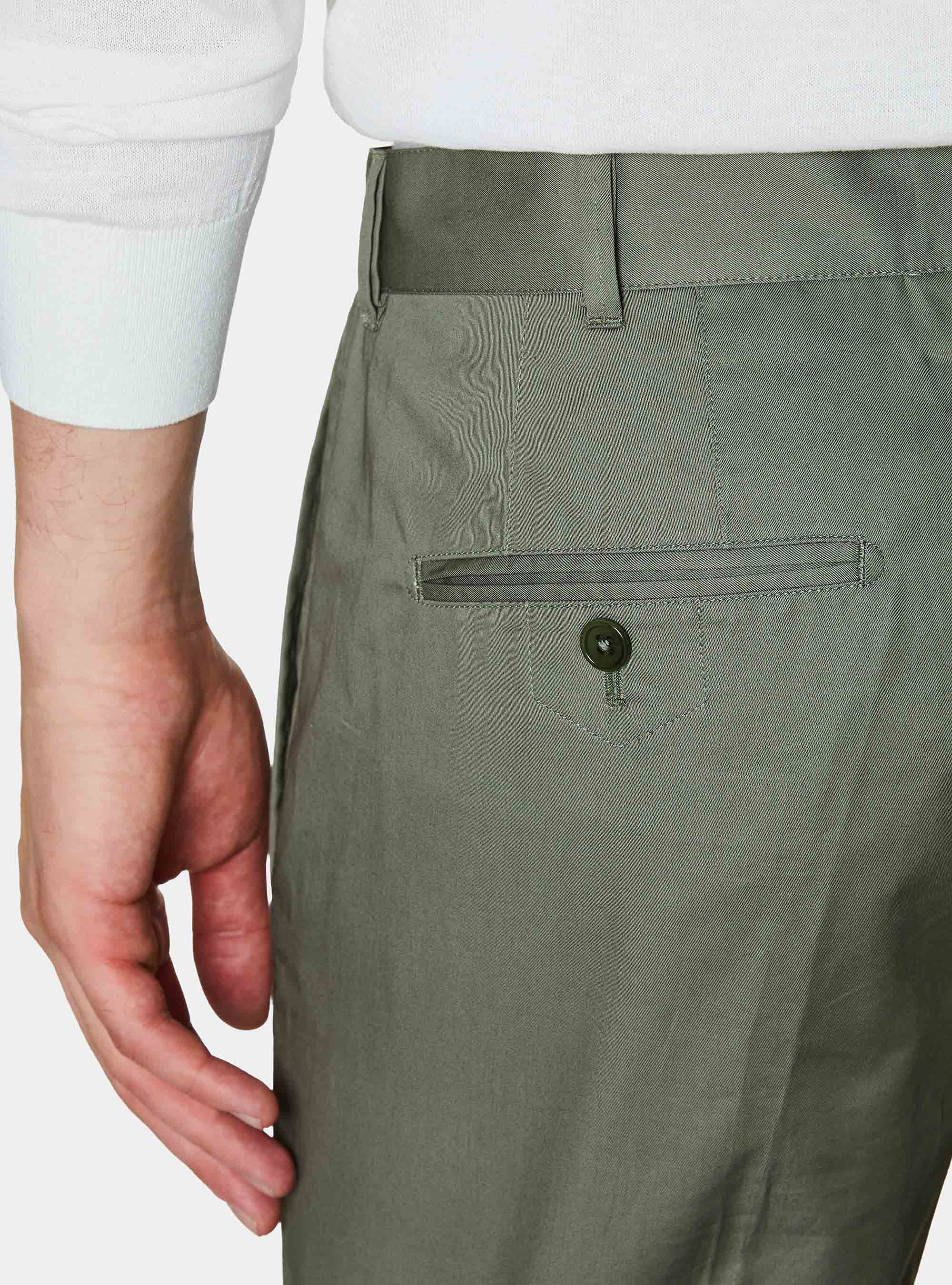 Lightweight twill slim fit chino trousers, SALVIA 0602C