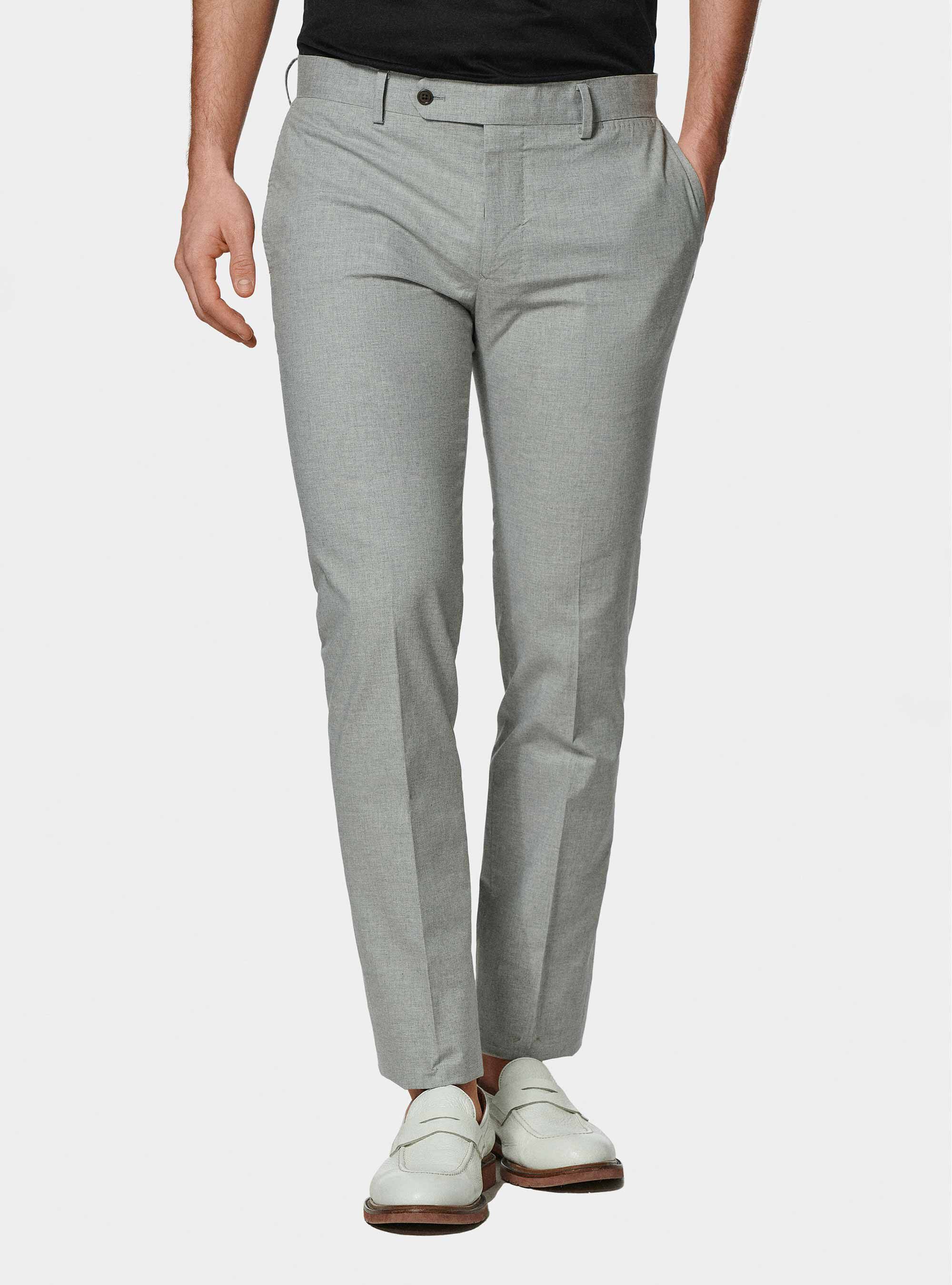 Pantaloni abito grigio in cotone stretch